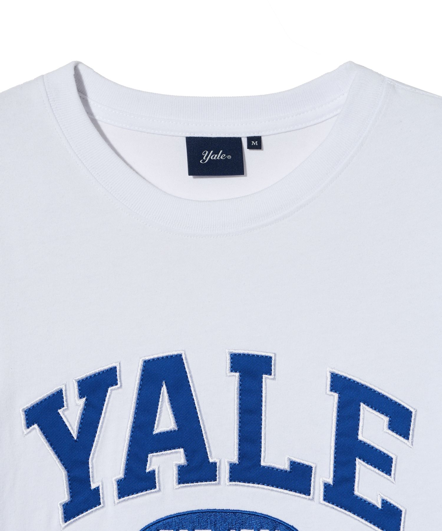 ☆YALE☆ WOMENS 2 TONE ARCH CROP TSHIRT WHITE YEM1SS205AWH MUSINSA | YALE Women's Two-Tone Arch Crop Short Sleeve T