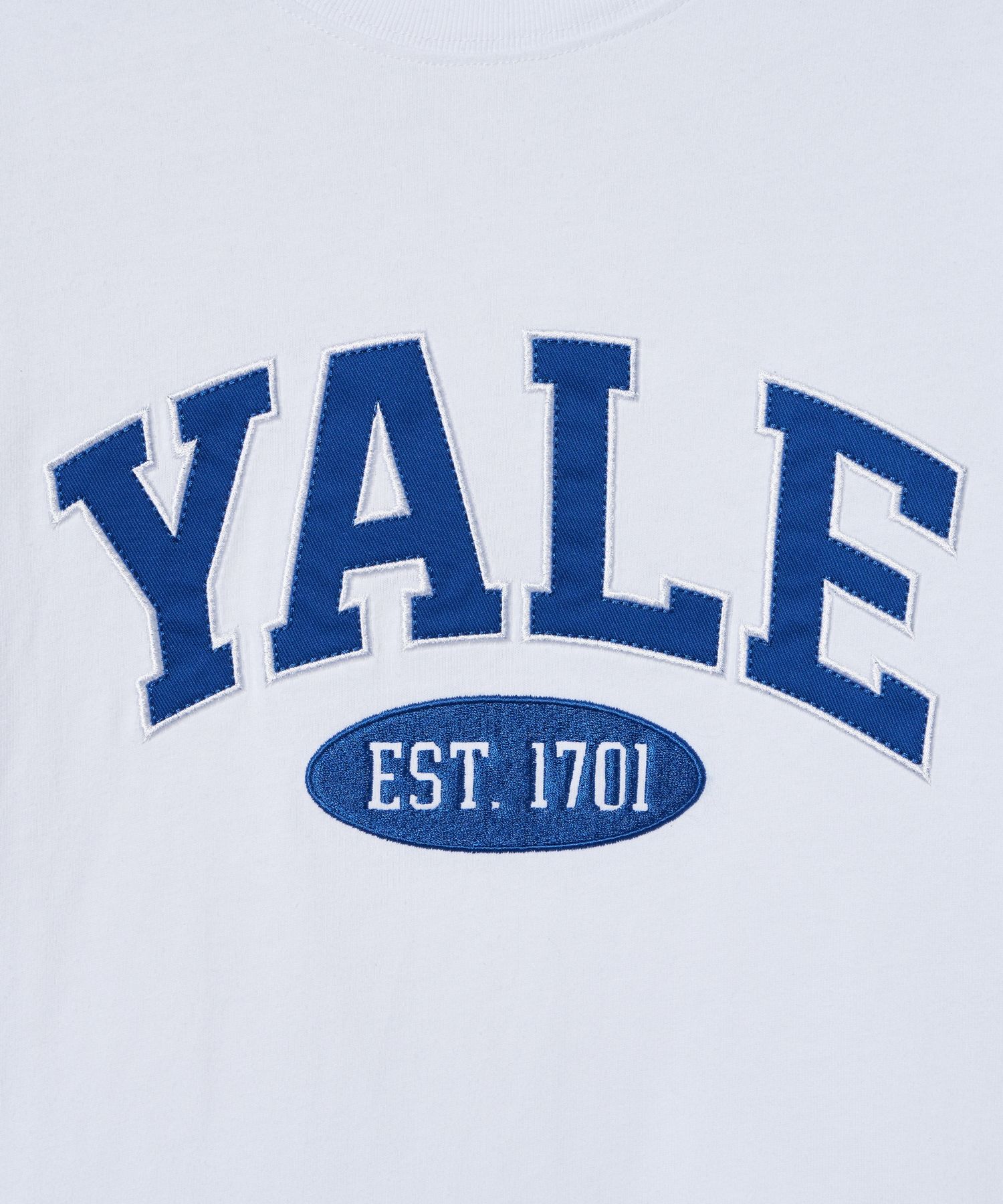 ☆YALE☆ WOMENS 2 TONE ARCH CROP TSHIRT WHITE YEM1SS205AWH MUSINSA | YALE Women's Two-Tone Arch Crop Short Sleeve T