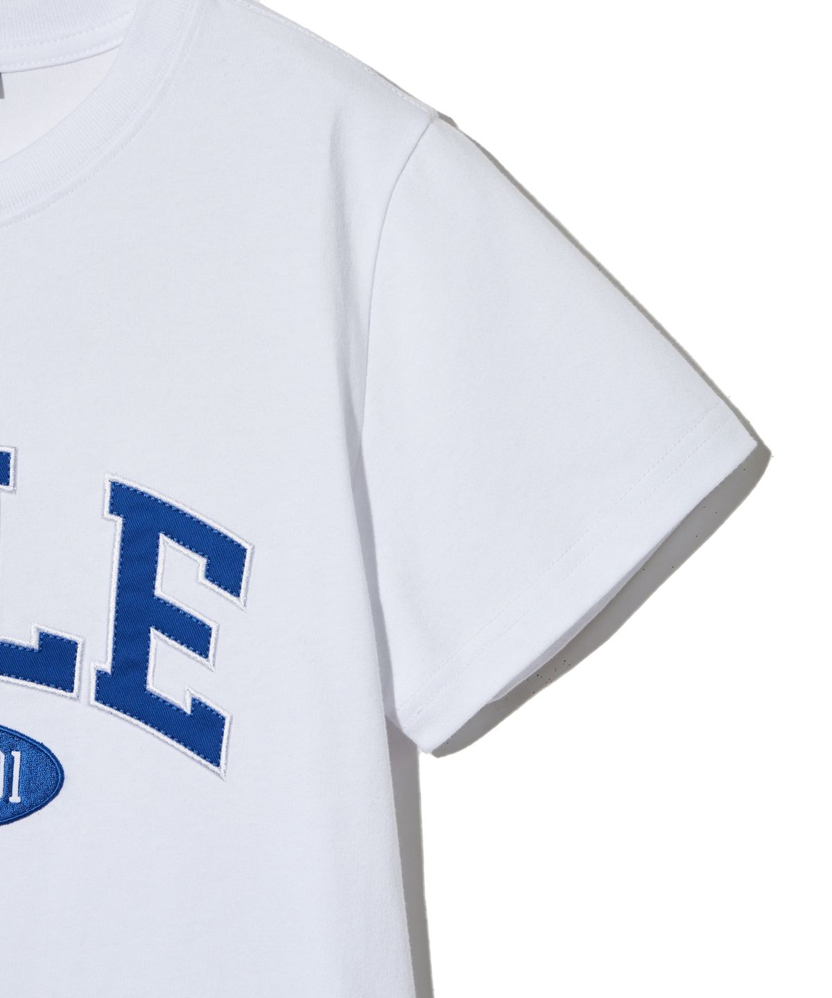 예일(YALE) 우먼즈 투톤아치 크롭 반팔티셔츠 화이트