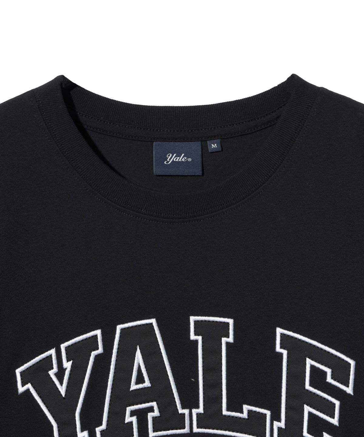 예일(YALE) 우먼즈 투톤아치 크롭 반팔티셔츠 블랙