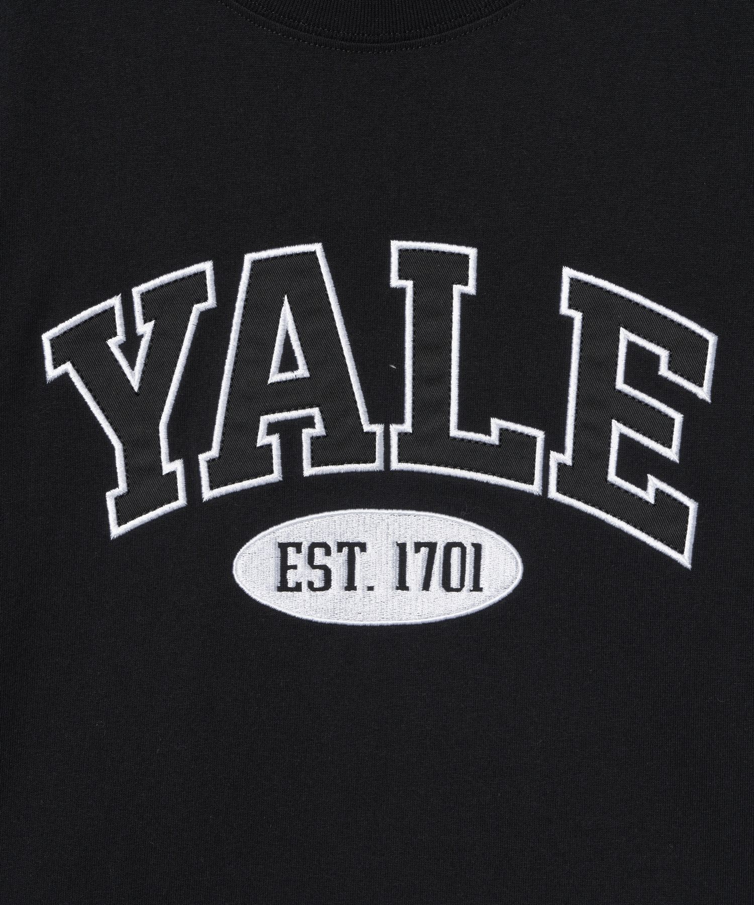 ☆YALE☆ WOMENS 2 TONE ARCH CROP TSHIRT BLACK YEM1SS205ABK MUSINSA | YALE Women's Two-Tone Arch Crop Short Sleeve T