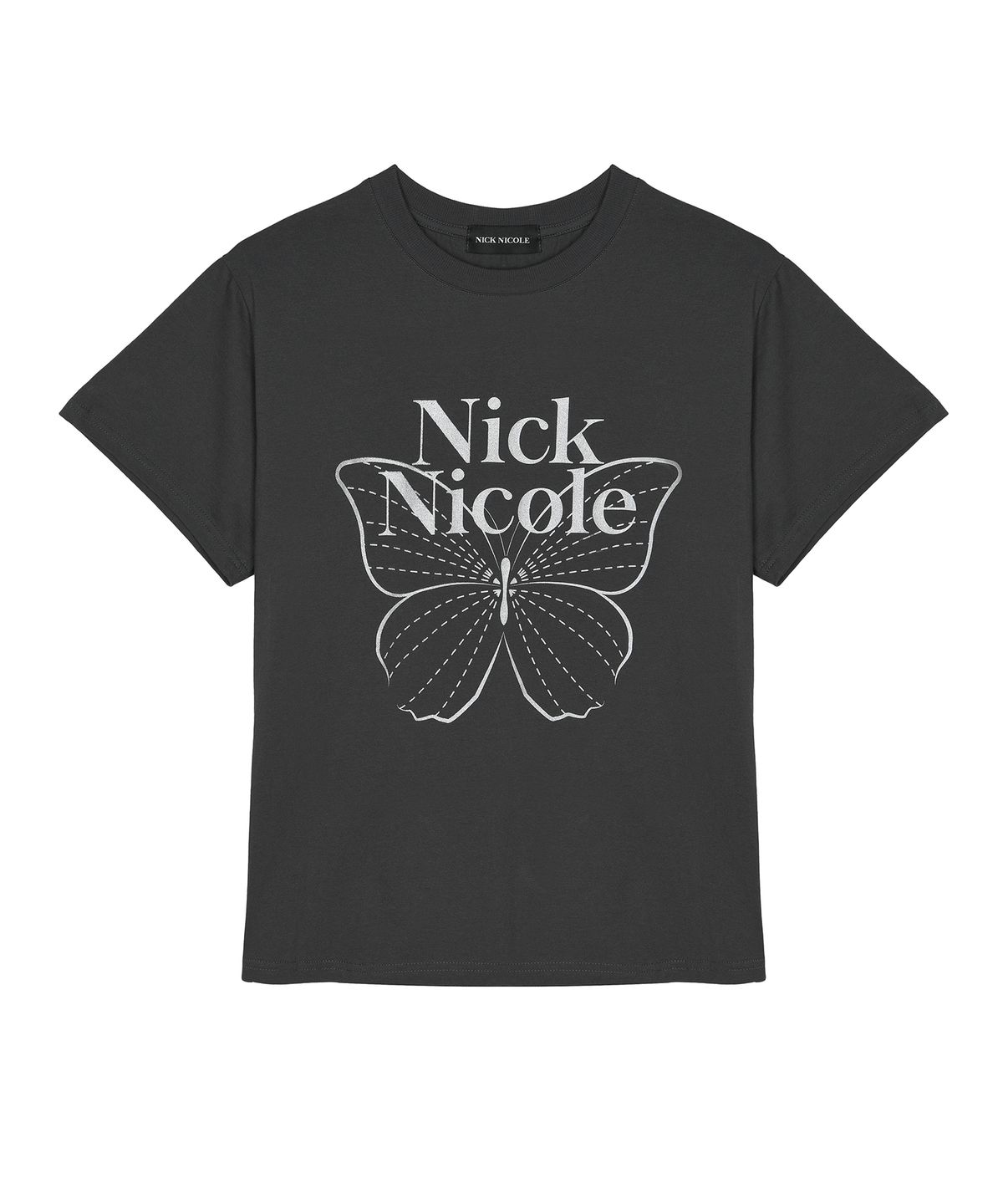 닉앤니콜(NICK&NICOLE) BIG BUTTERFLY SLEEVE TOP_CHARCOAL SILVER