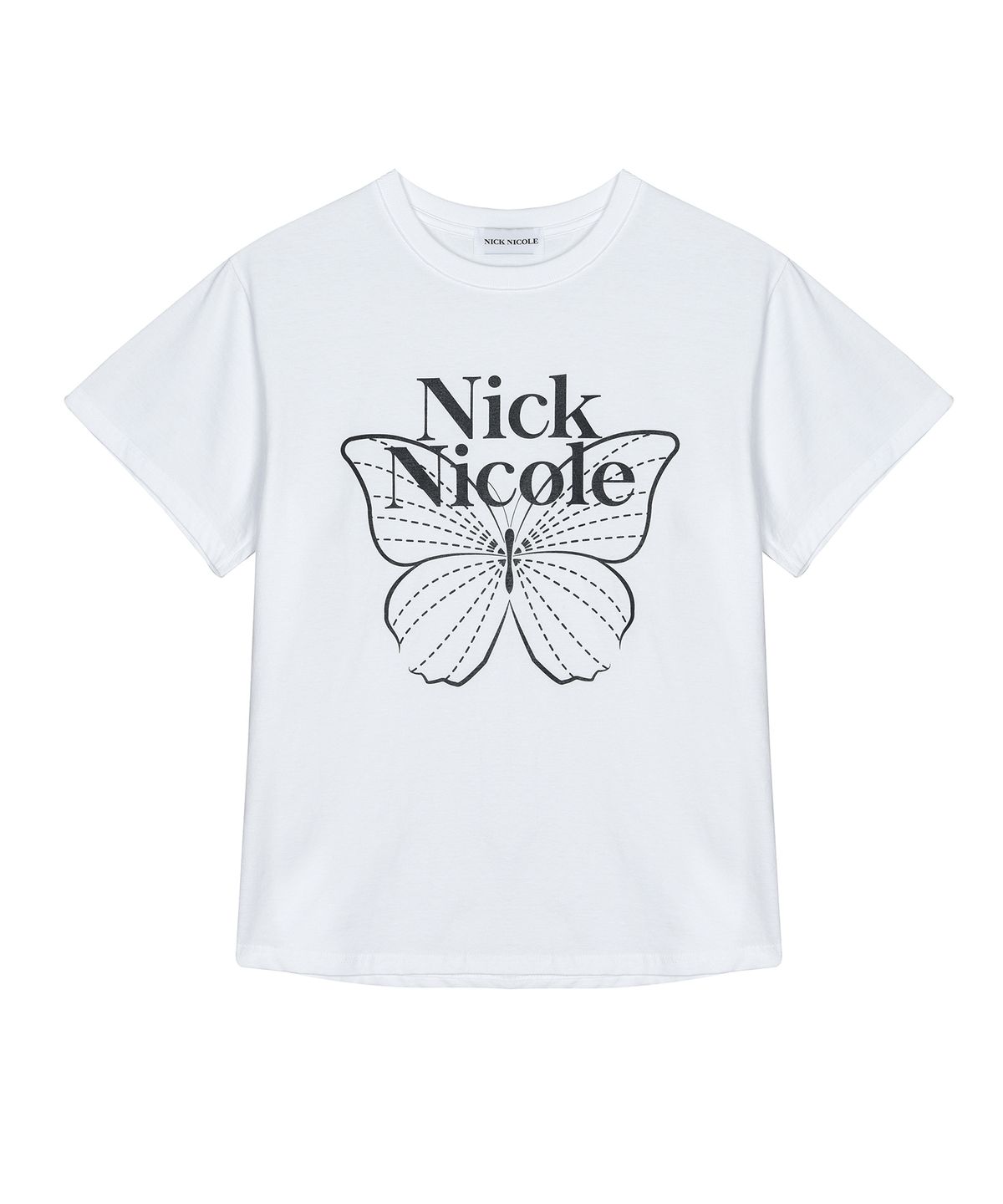 닉앤니콜(NICK&NICOLE) BIG BUTTERFLY SLEEVE TOP_WHITE BLACK