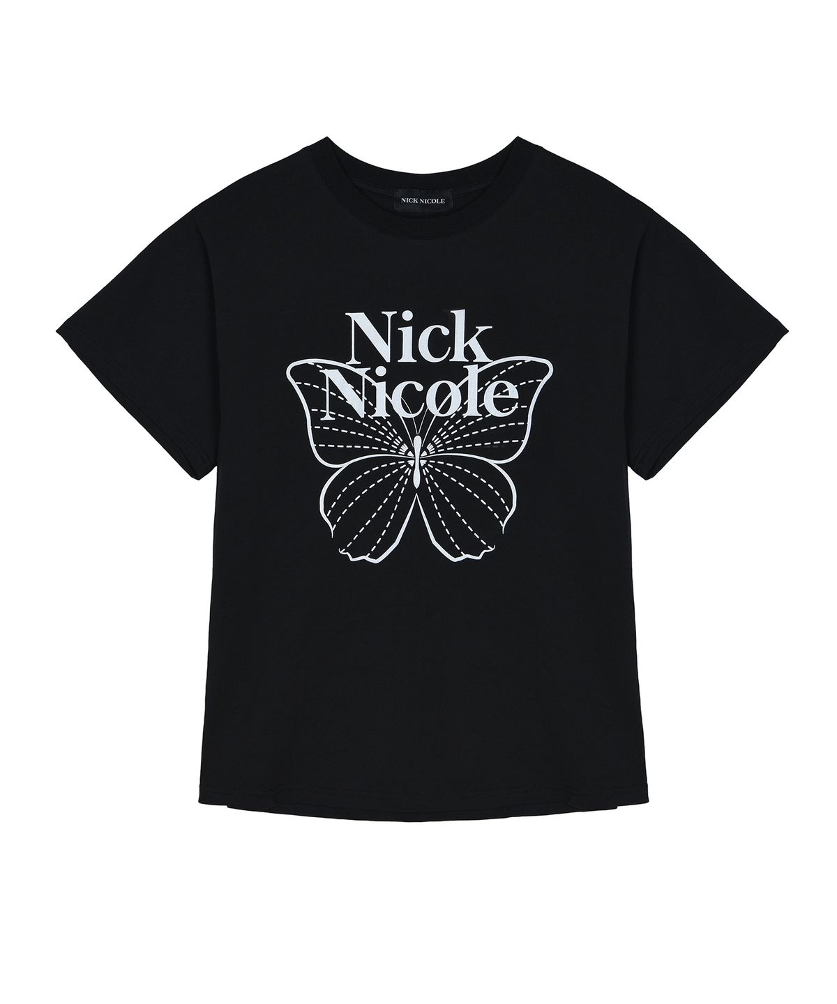 닉앤니콜(NICK&NICOLE) BIG BUTTERFLY SLEEVE TOP_BLACK WHITE