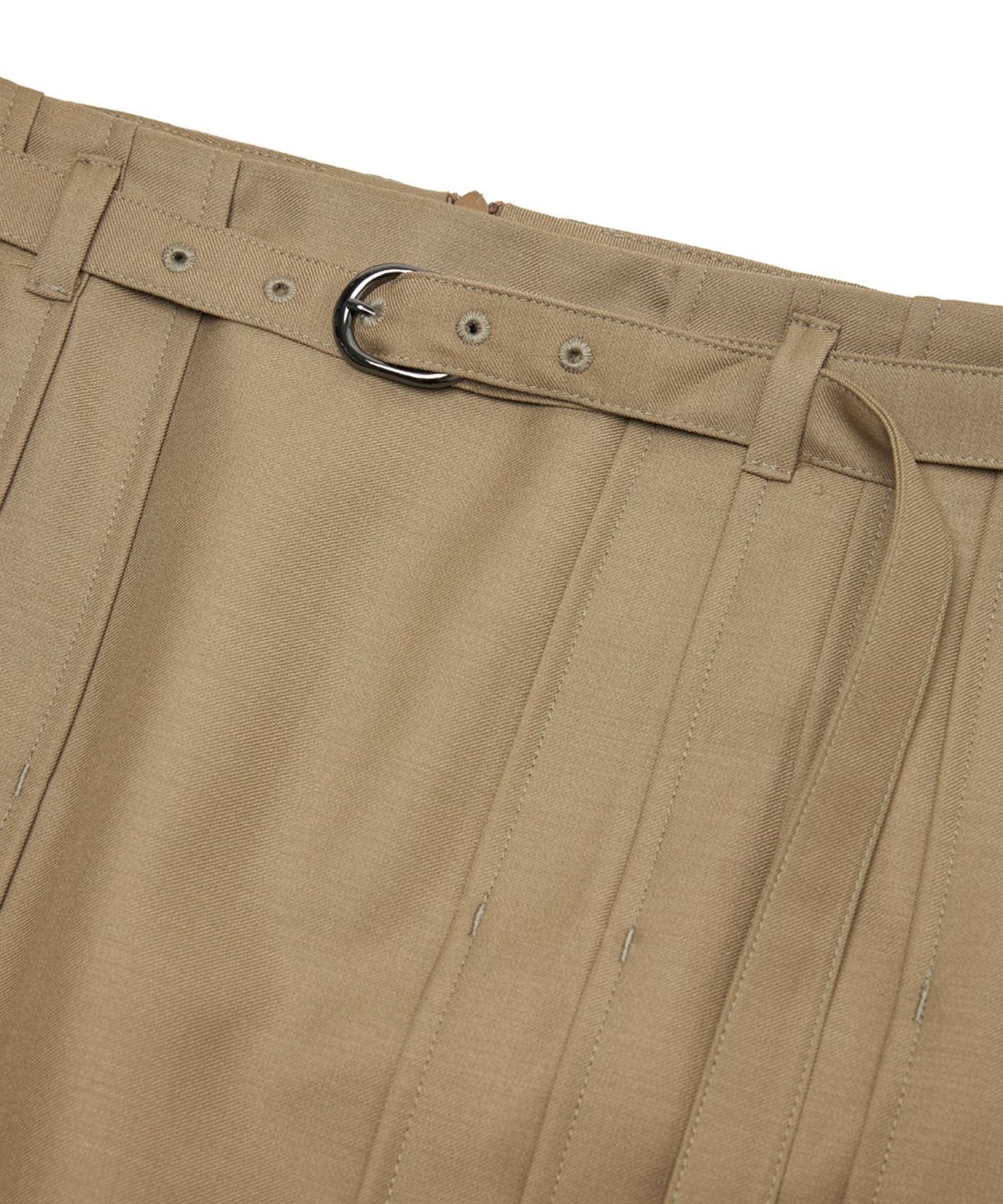 유스(YOUTH) Pleats Midi Skirt - Beige