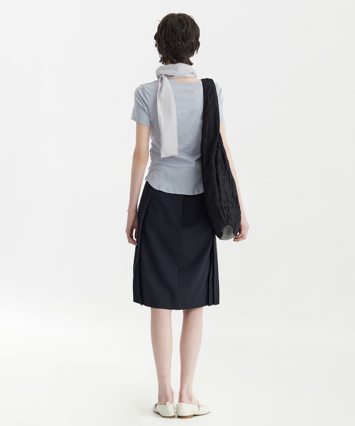 유스(YOUTH) Shirring H/S T-Shirt - Blue