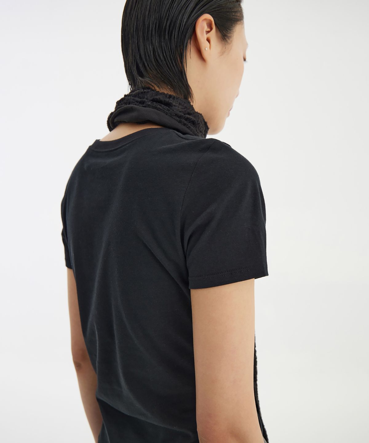 유스(YOUTH) Shirring H/S T-Shirt - Black