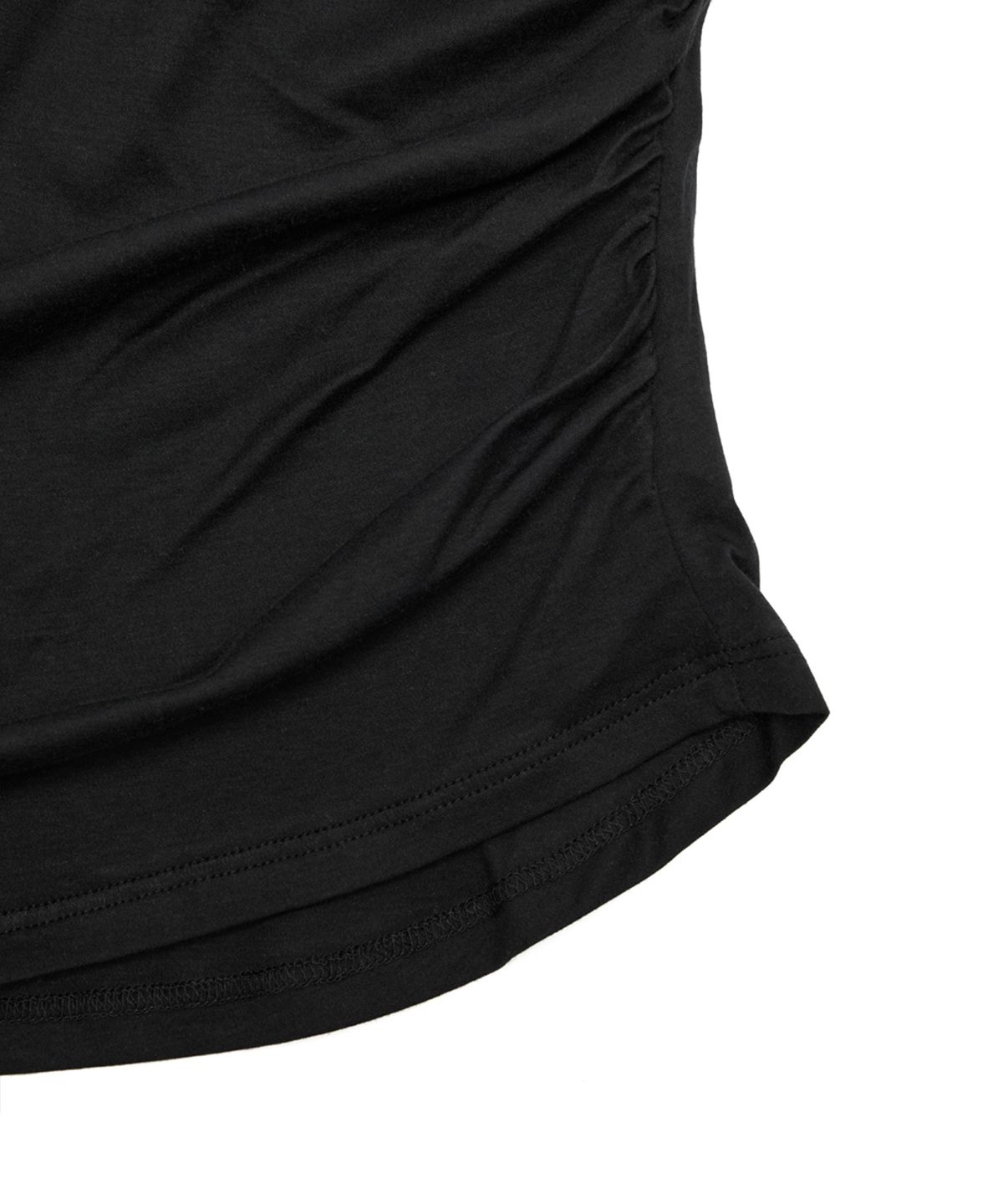 유스(YOUTH) Shirring H/S T-Shirt - Black