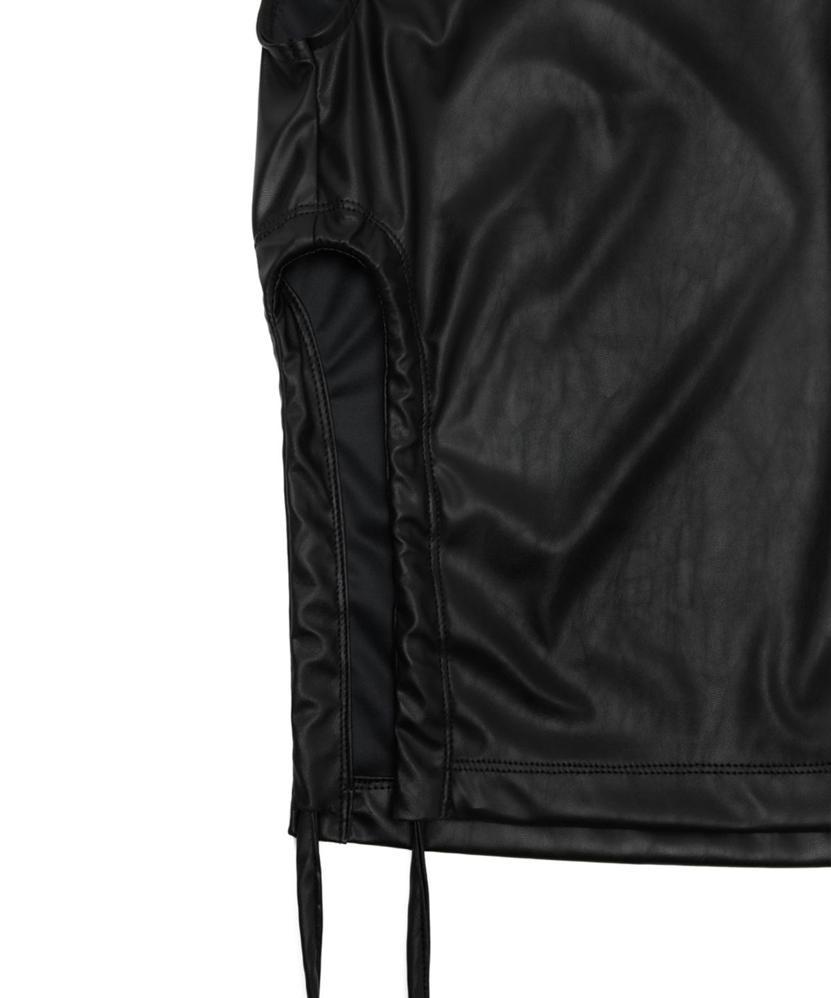 유스(YOUTH) Faux Leather Sleeveless Top - Black