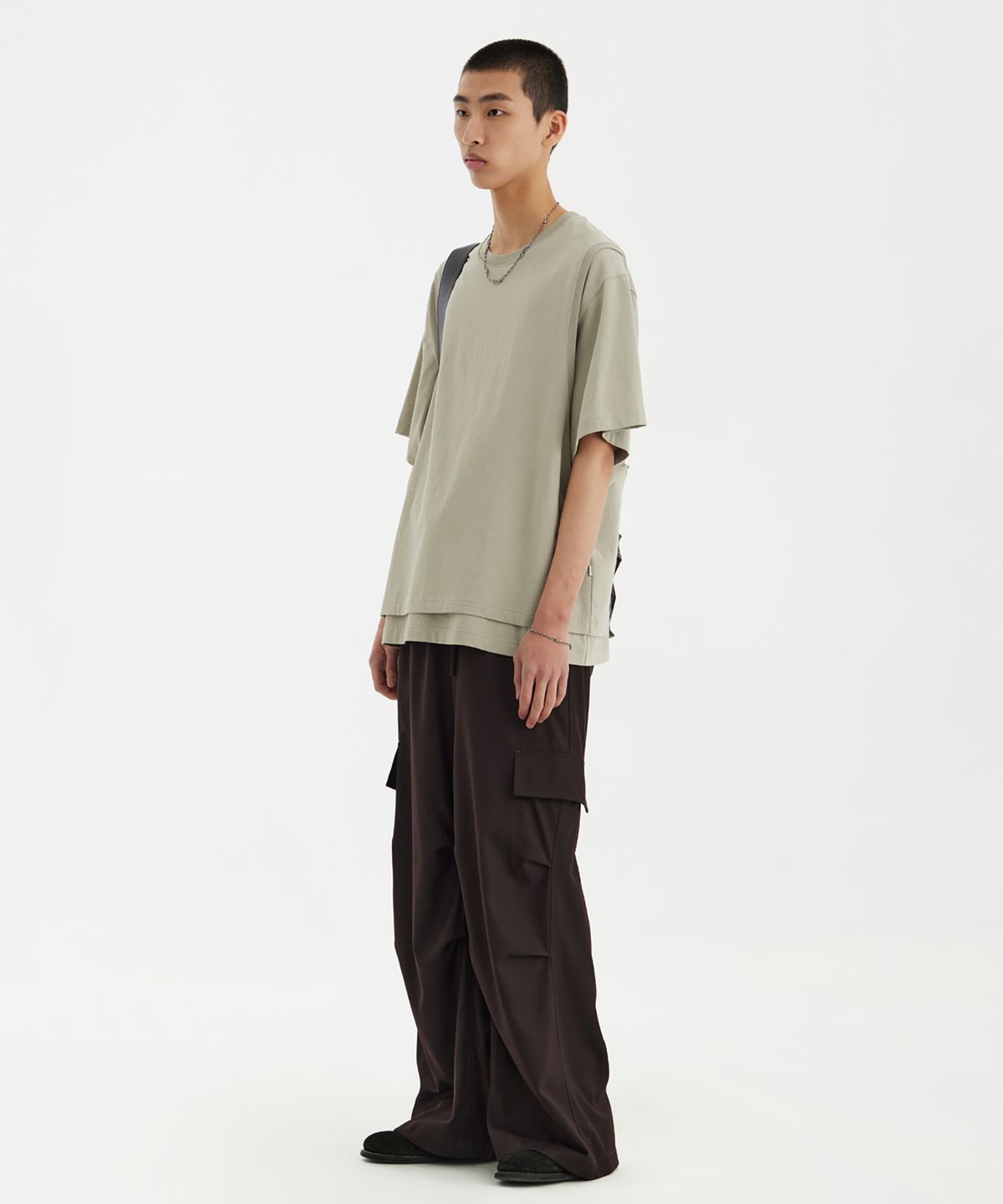 유스(YOUTH) Layered H/S T-Shirt - Beige