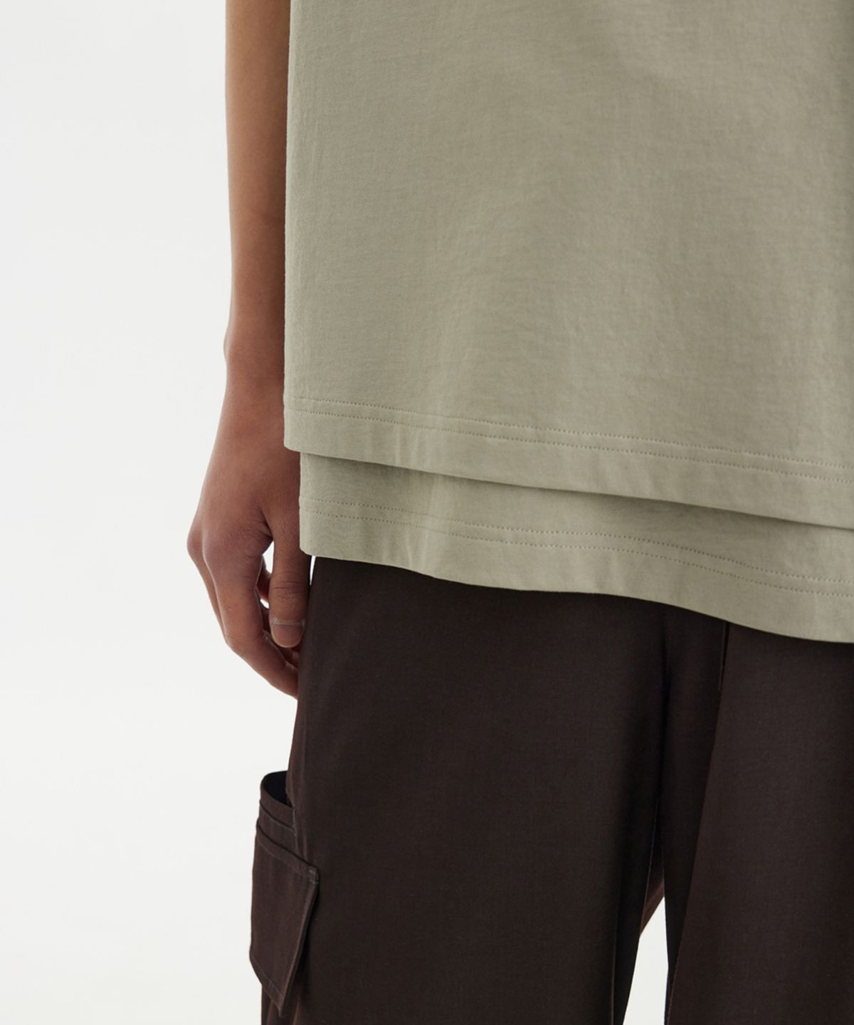 유스(YOUTH) Layered H/S T-Shirt - Beige