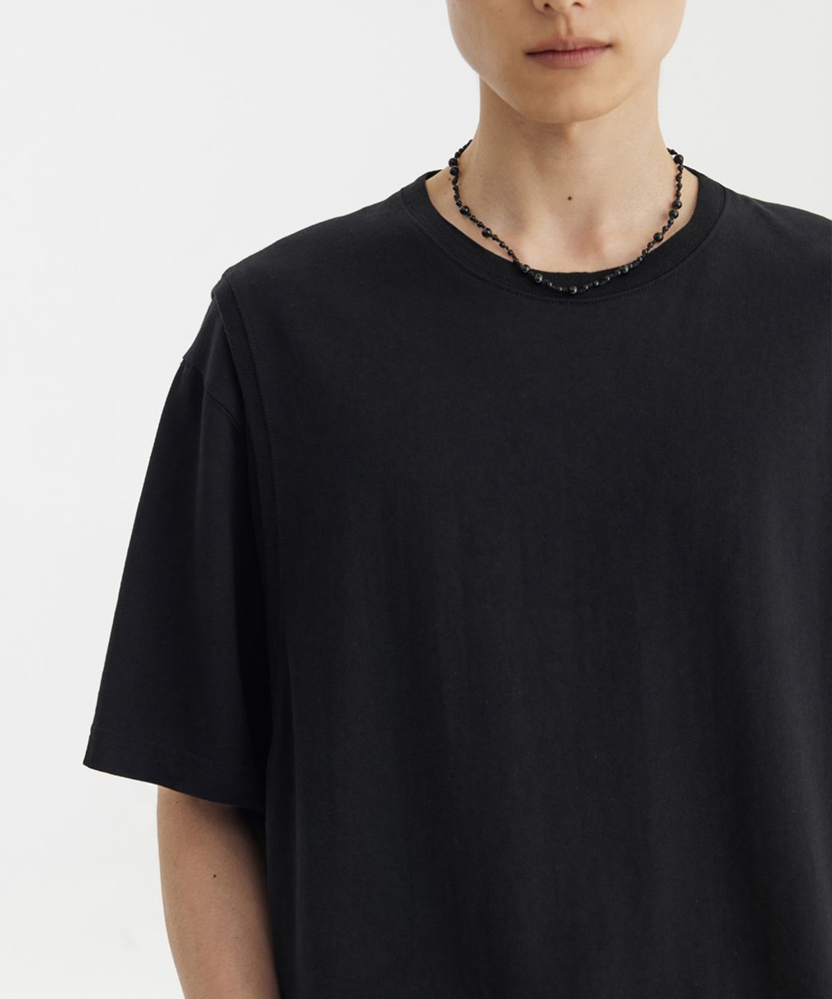 유스(YOUTH) Layered H/S T-Shirt - Black