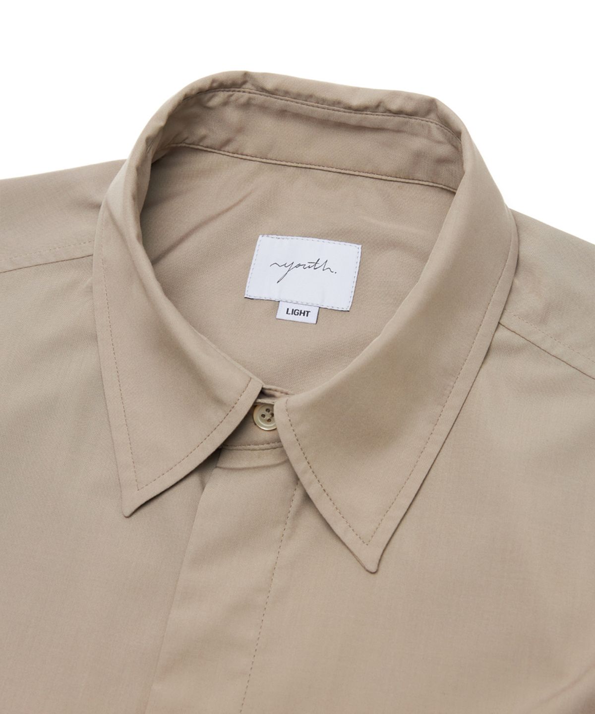 유스(YOUTH) Side-Slit Half Shirt - Beige
