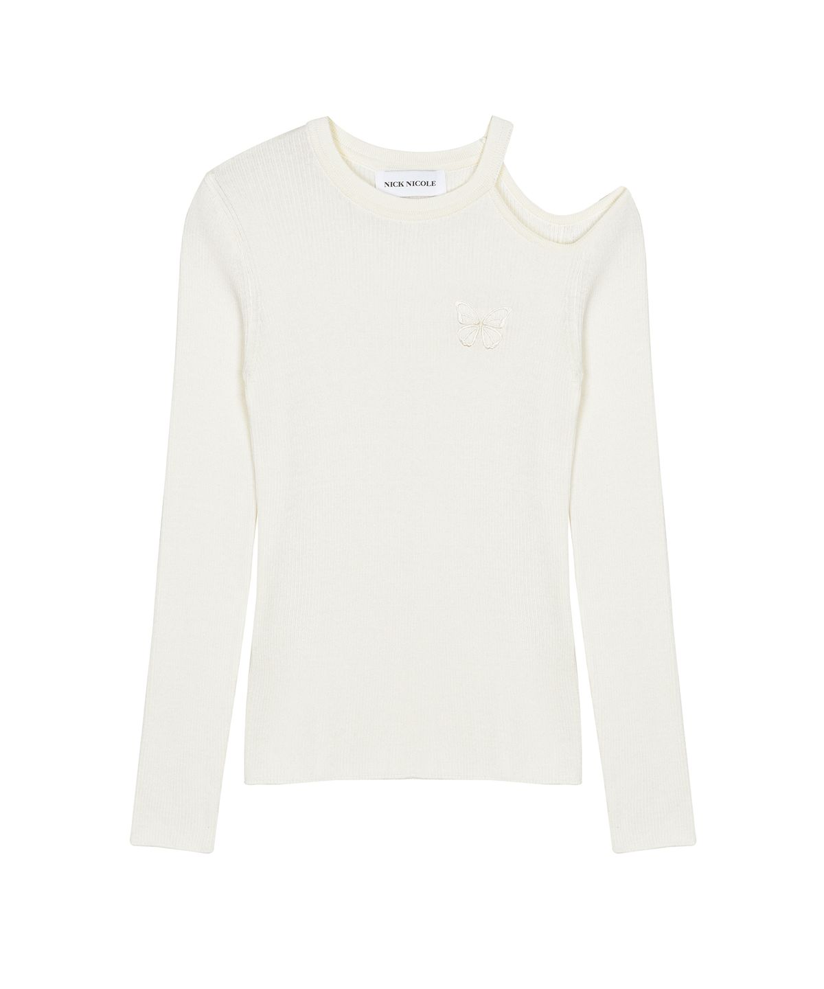 닉앤니콜(NICK&NICOLE) CUT OUT BUTTERFLY KNIT_CREAM