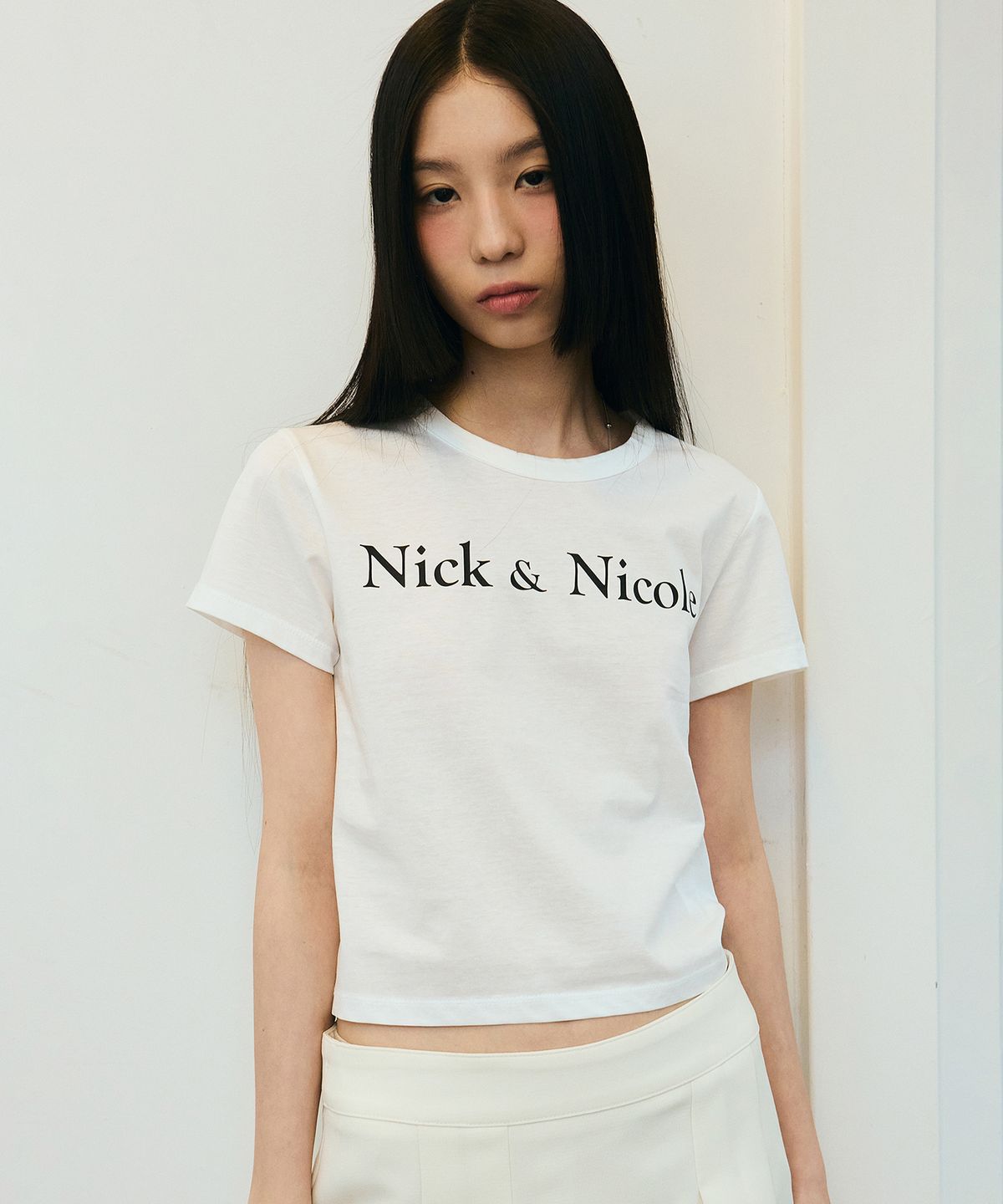 닉앤니콜(NICK&NICOLE) NICOLE CLASSIC MINIMAL CROP TOP_WHITE
