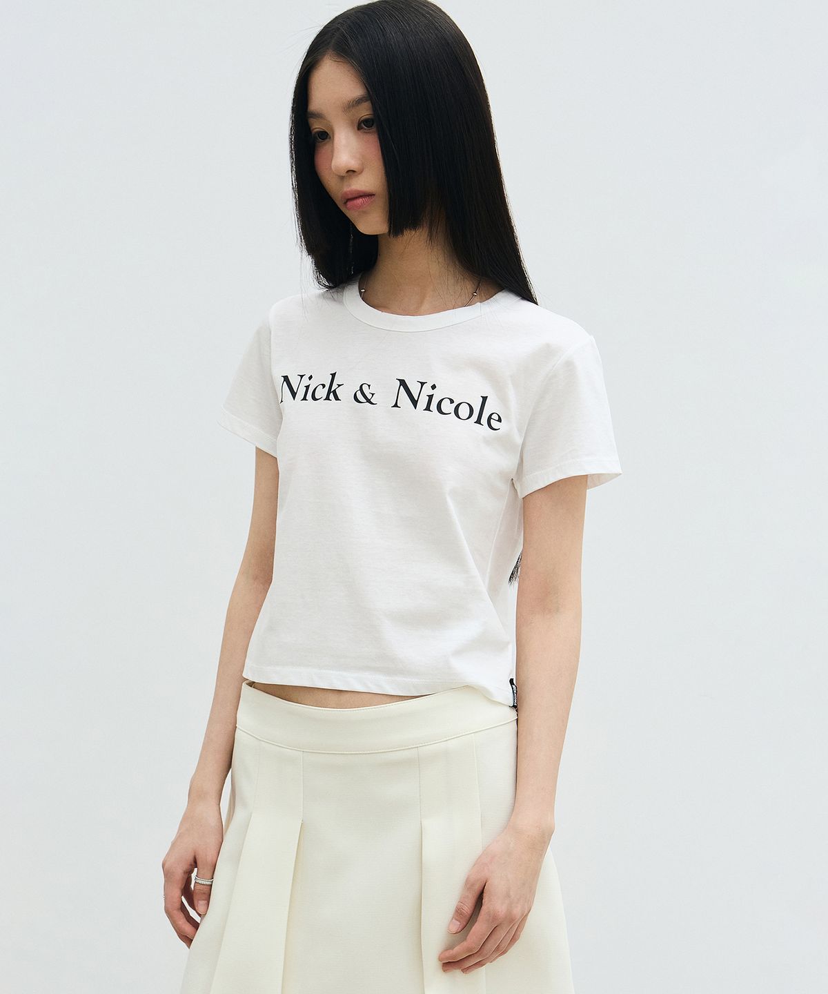 닉앤니콜(NICK&NICOLE) NICOLE CLASSIC MINIMAL CROP TOP_WHITE