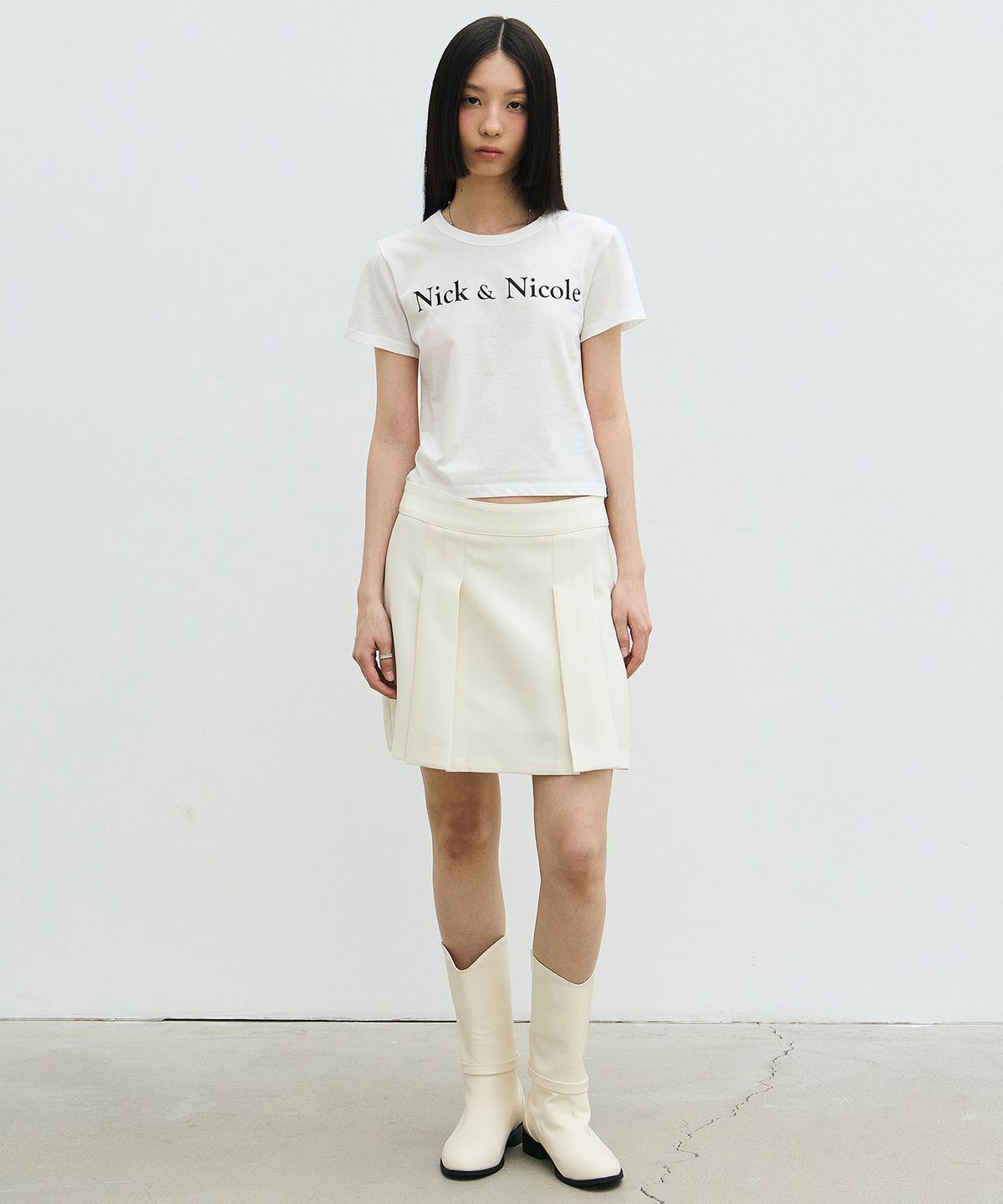 닉앤니콜(NICK&NICOLE) NICOLE CLASSIC MINIMAL CROP TOP_WHITE