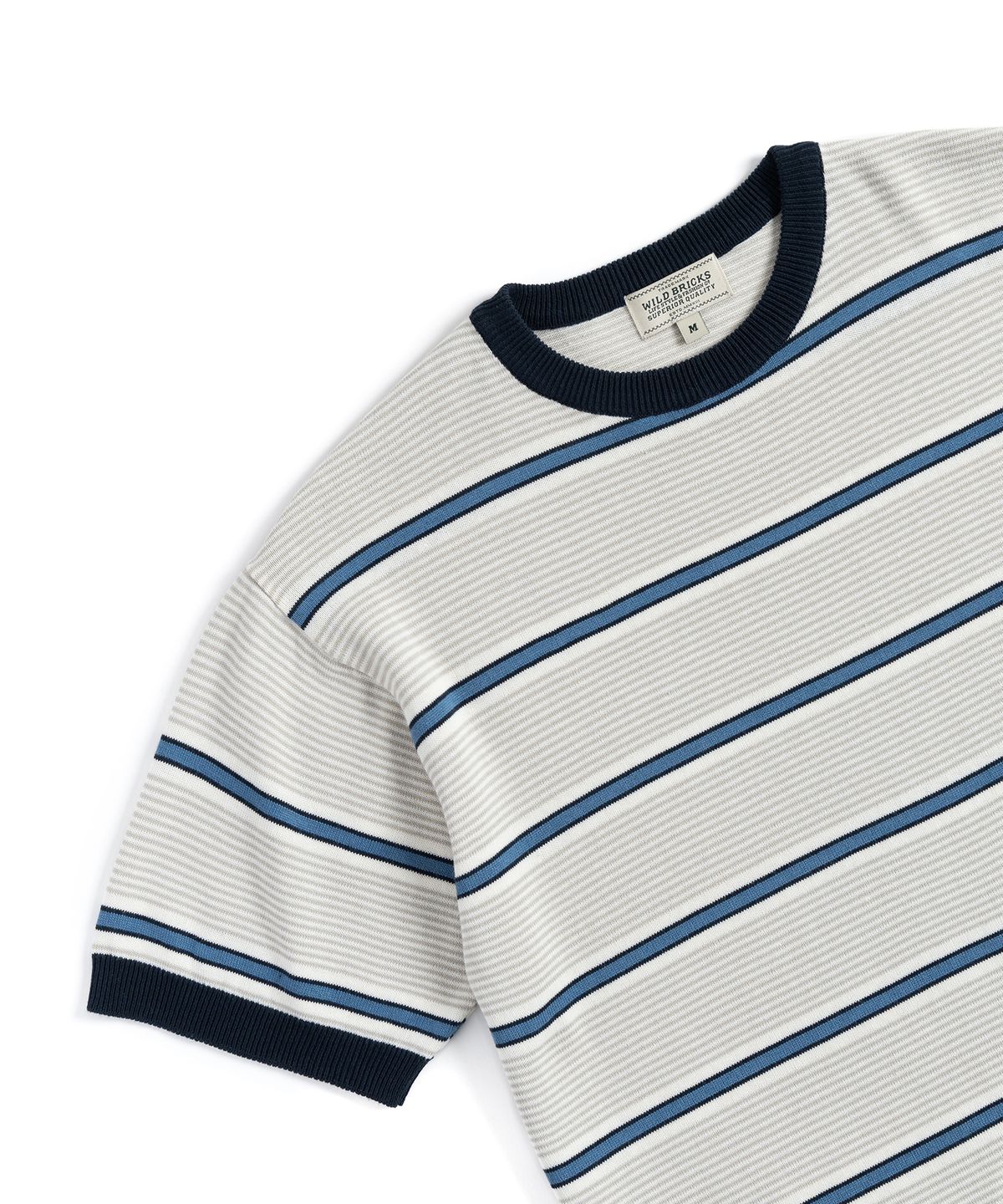 와일드 브릭스(WILD BRICKS) FN KNITTED STRIPE T-SHIRT (blue)