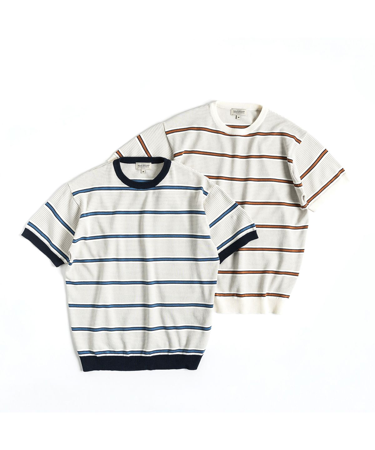 와일드 브릭스(WILD BRICKS) FN KNITTED STRIPE T-SHIRT (blue)