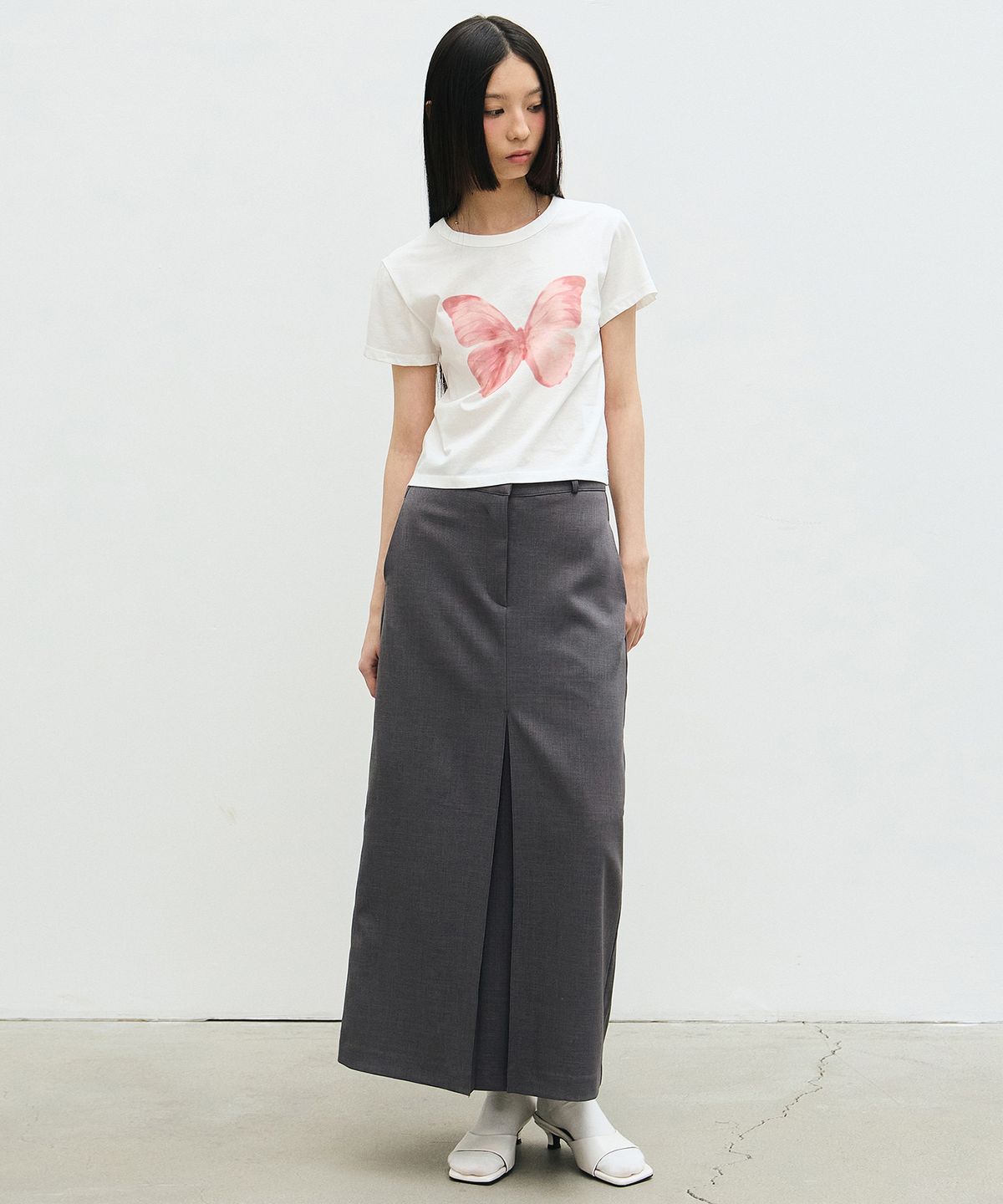 닉앤니콜(NICK&NICOLE) BUTTERFLY SOFT COLORING CROP TOP_WHITE PINK