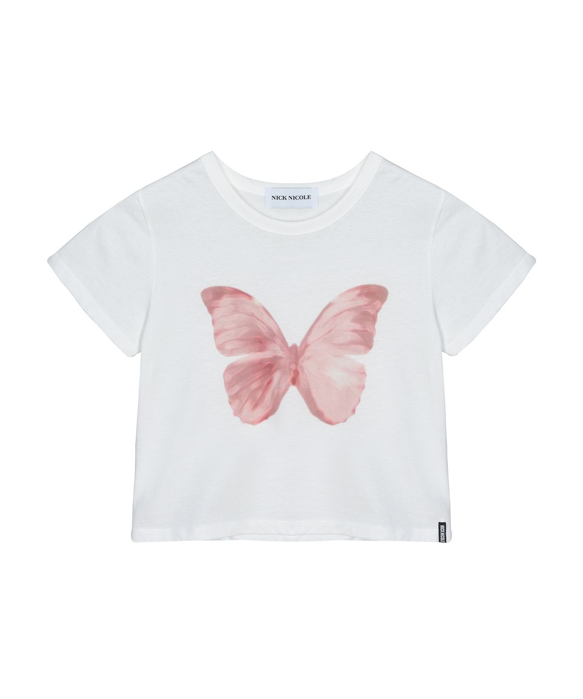 닉앤니콜(NICK&NICOLE) BUTTERFLY SOFT COLORING CROP TOP_WHITE PINK