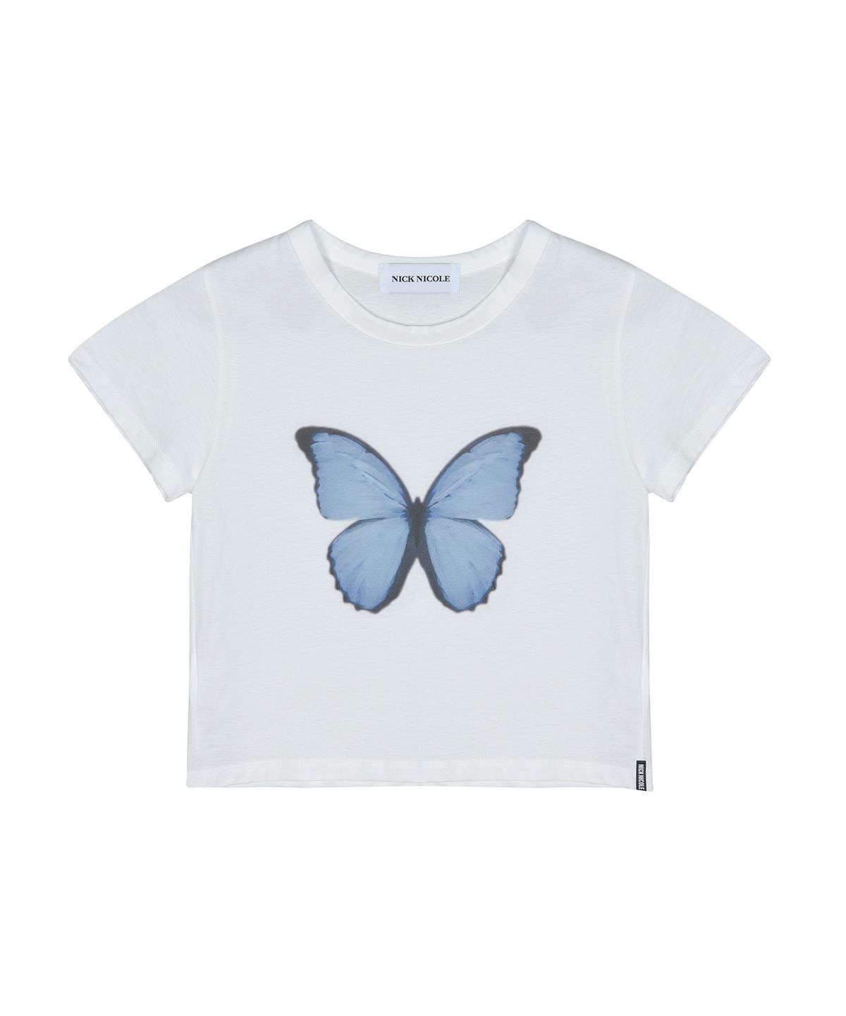 닉앤니콜(NICK&NICOLE) BUTTERFLY SOFT COLORING CROP TOP_WHITE BLUE