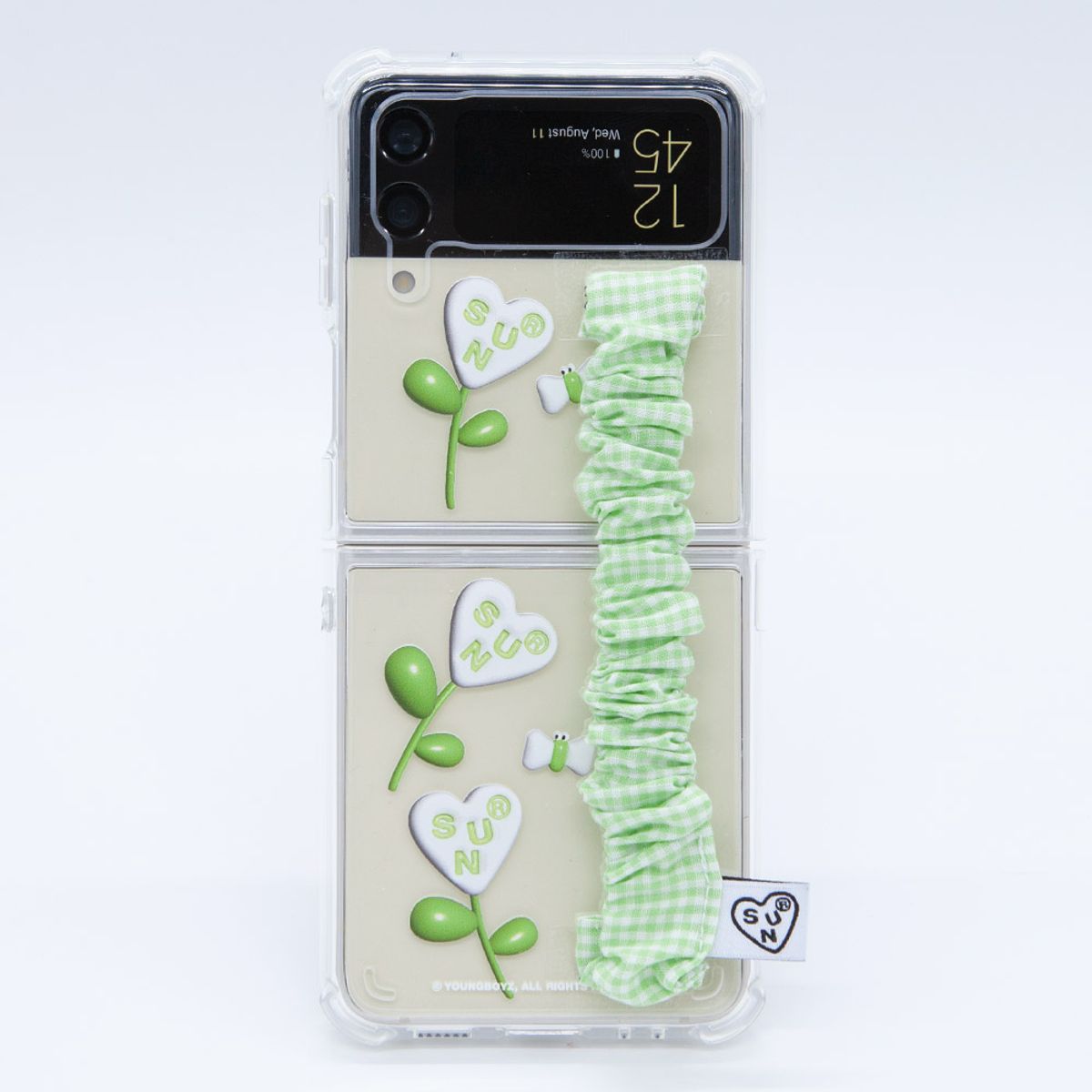 세컨드유니크네임(SECOND UNIQUE NAME) SUN CASE CHECK GOBULL BAND GREEN (Z FLIP)