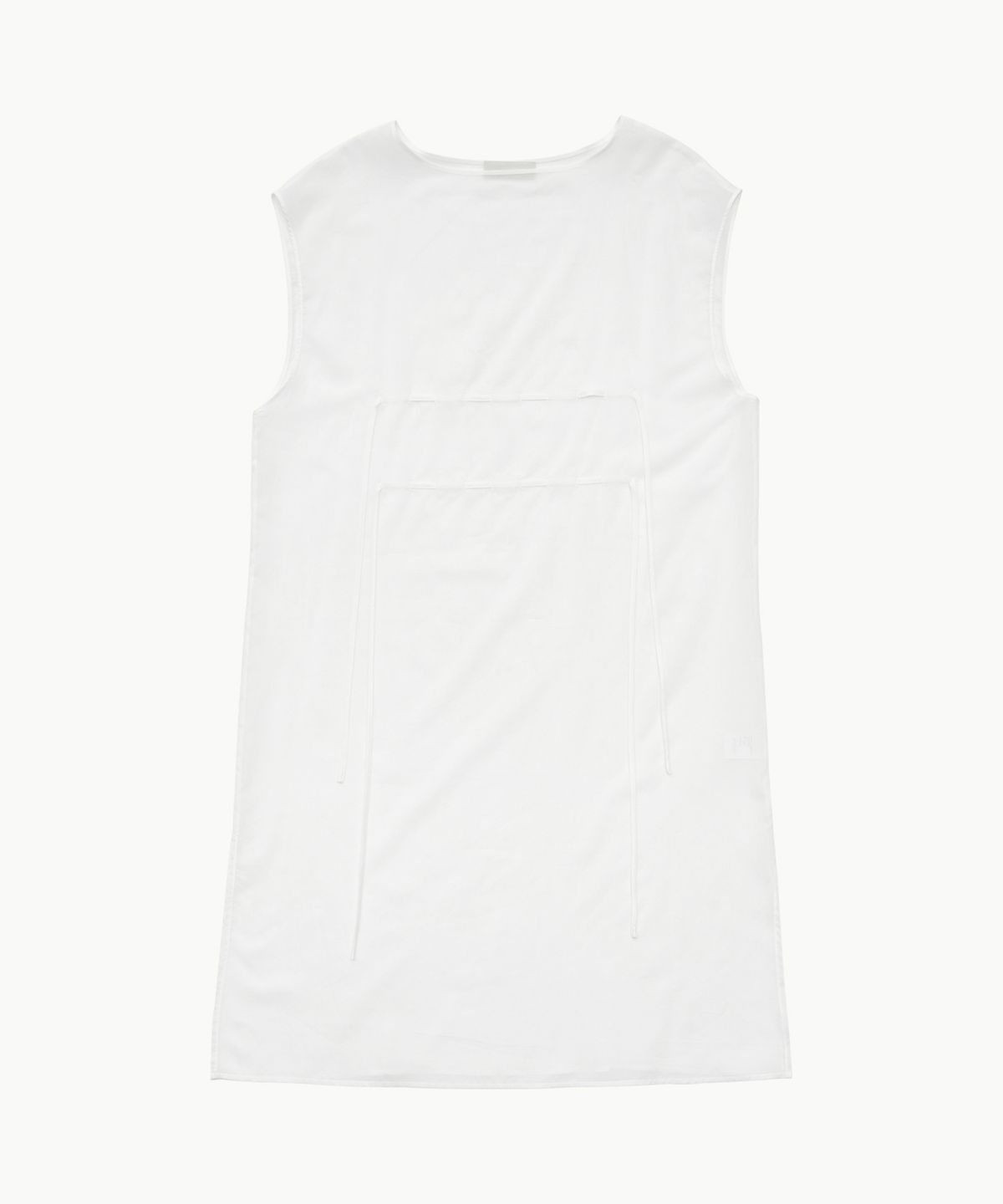아모멘토(AMOMENTO) SHEER DRAWSTRING DRESS_WHITE