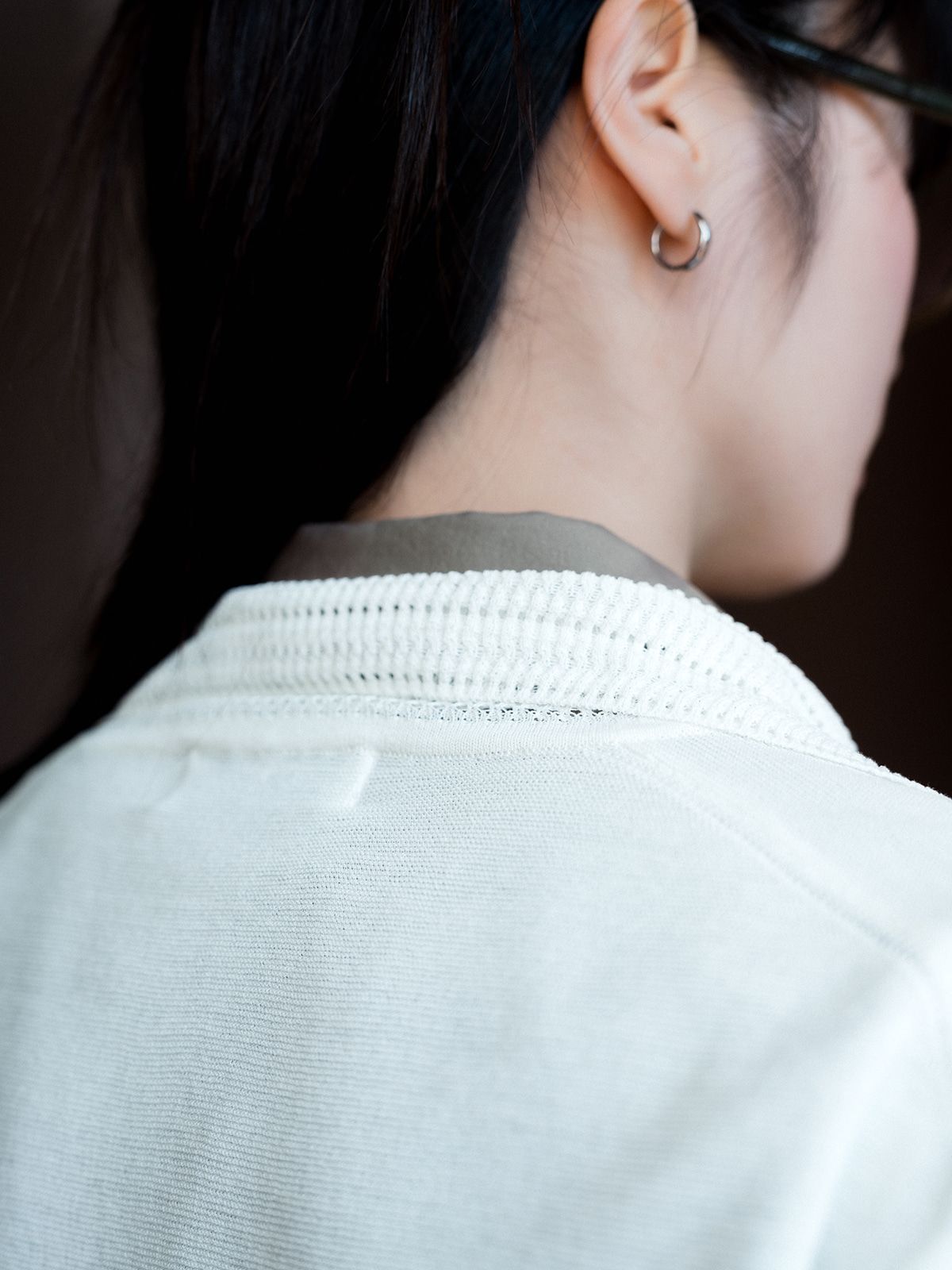 리플레인(REPLAIN) COTTON LOOSE COLLAR KNIT TOP