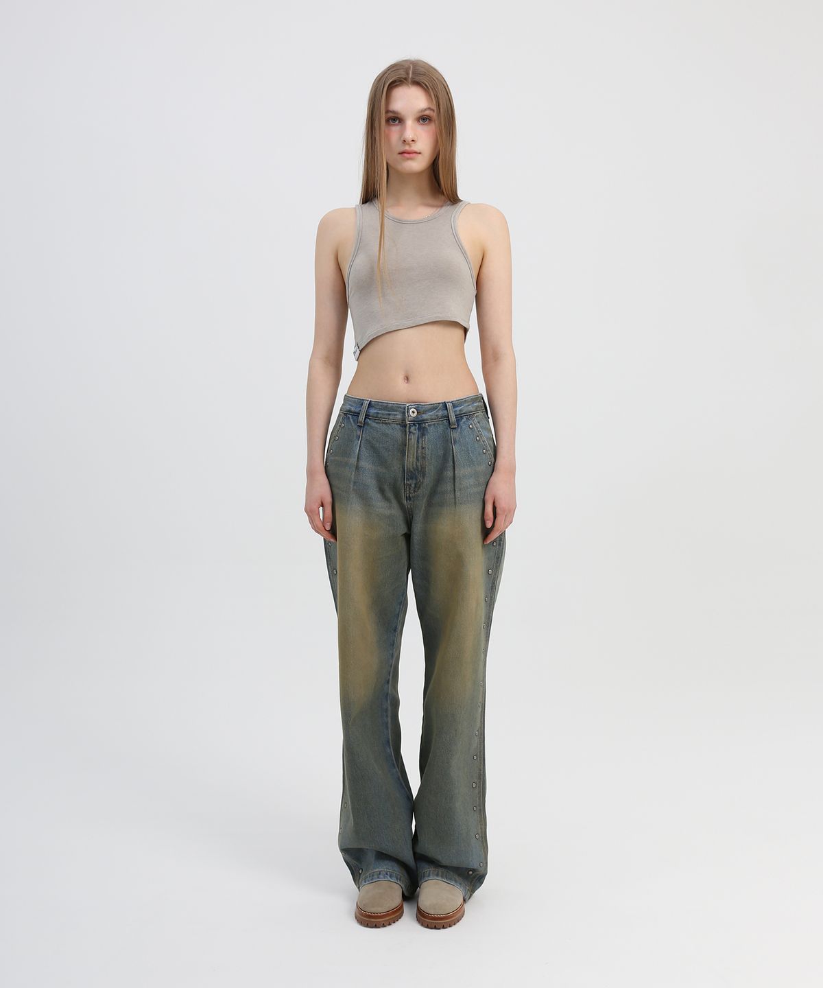 슬로우가먼츠(SLLOW GARMENTS) UNBALANCED SLEEVELESS