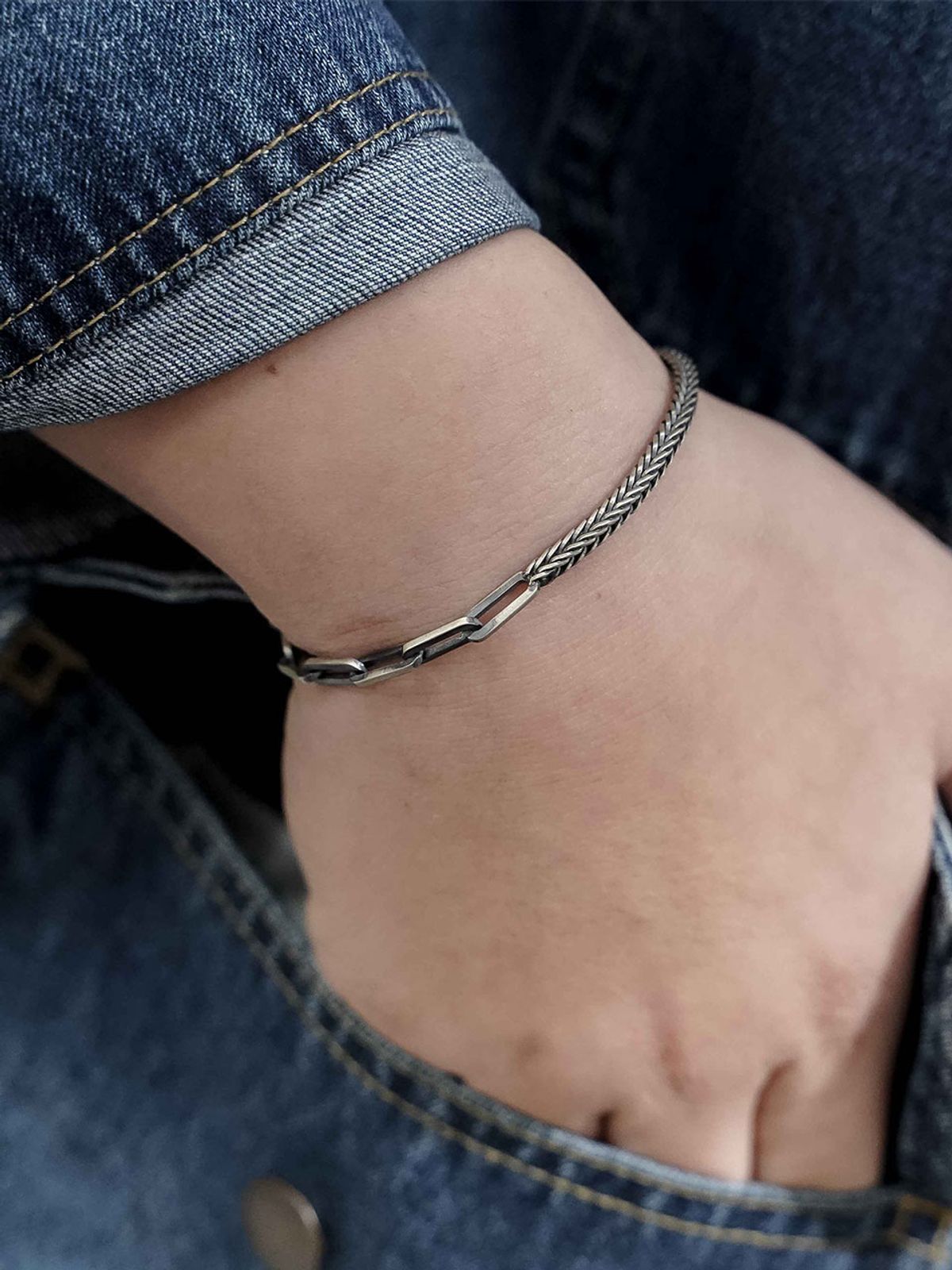 하랑(HARANG) HR 235B Silver Harang Bracelet