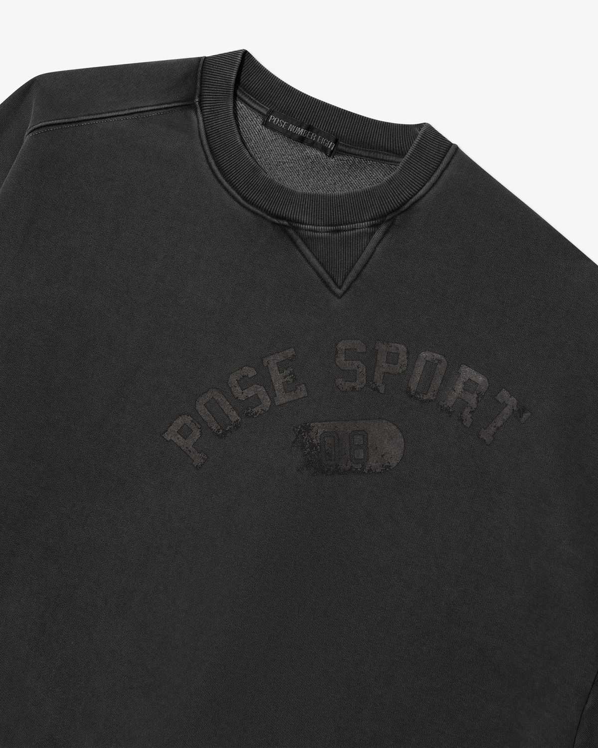 포즈넘버에잇(POSE NUMBER EIGHT) UNBALANCED SWEATSHIRT (CHARCOAL)