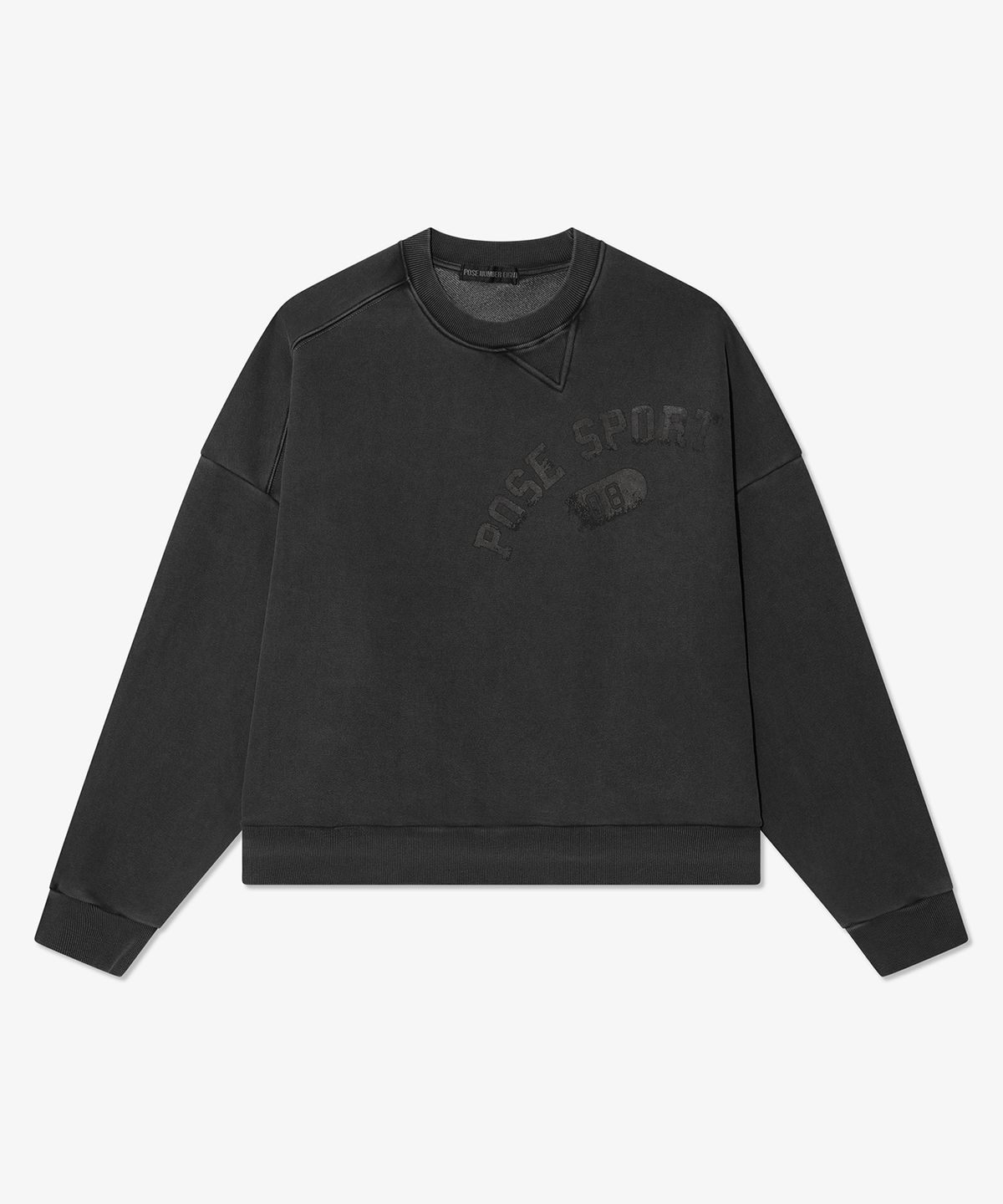 포즈넘버에잇(POSE NUMBER EIGHT) UNBALANCED SWEATSHIRT (CHARCOAL)