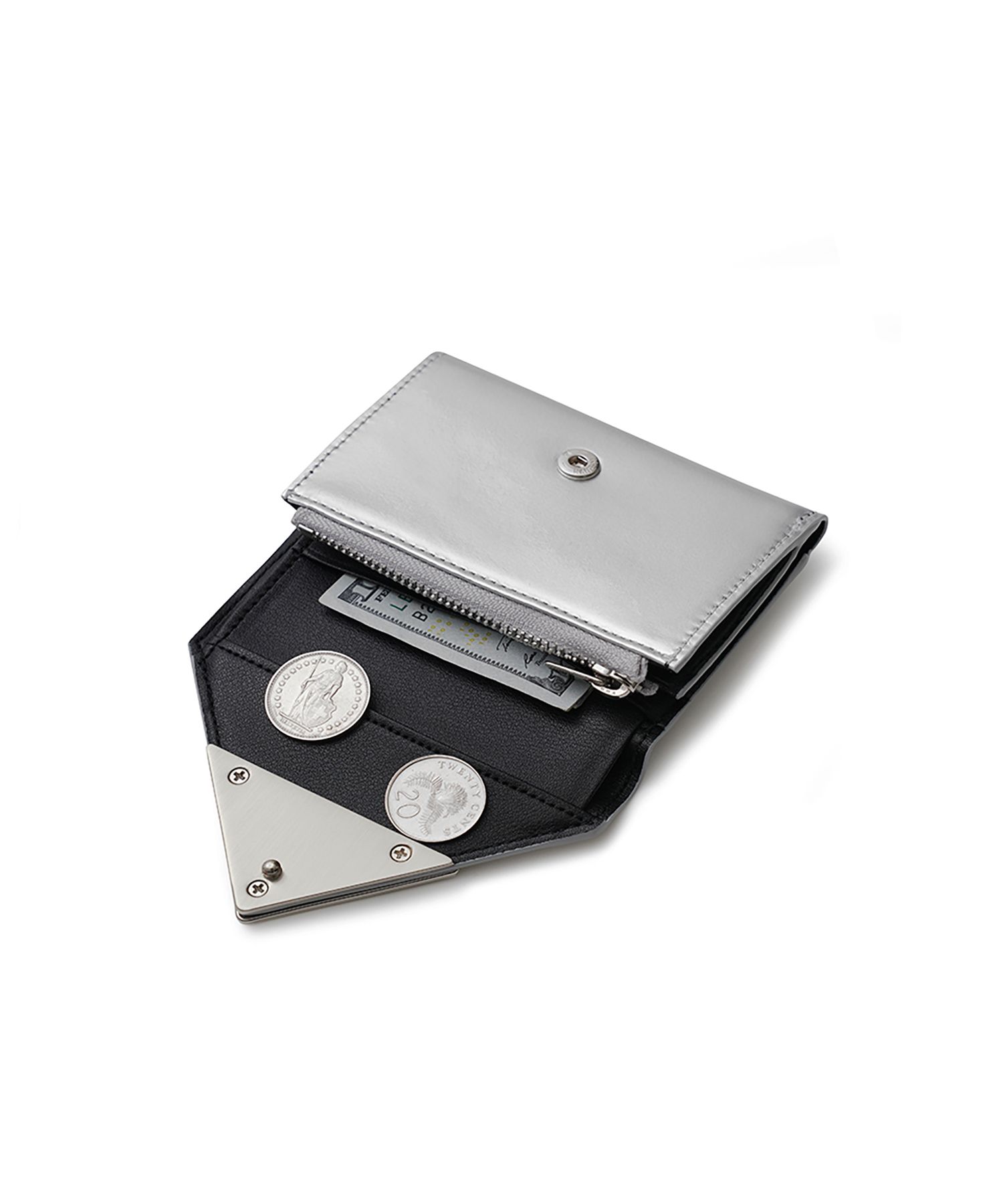 MUSINSA公式 | fennec LACQUER TRIANGLE WALLET - MATT SILVER
