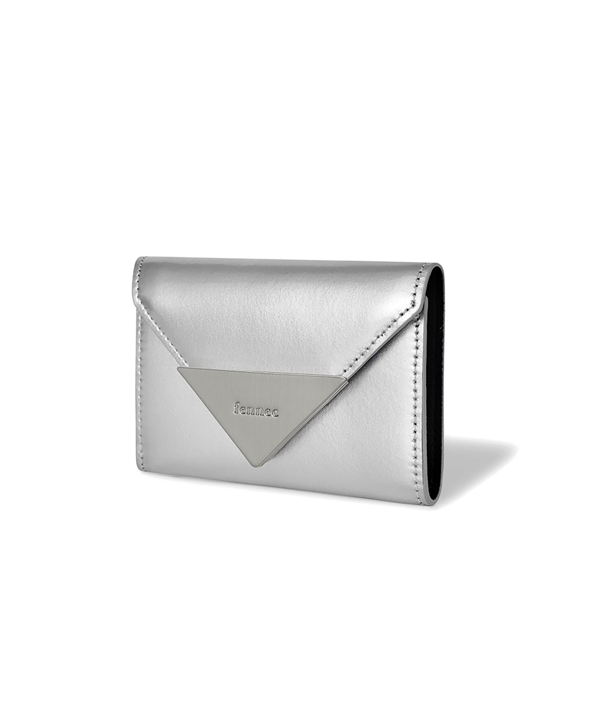 페넥(FENNEC) LACQUER TRIANGLE WALLET - MATT SILVER