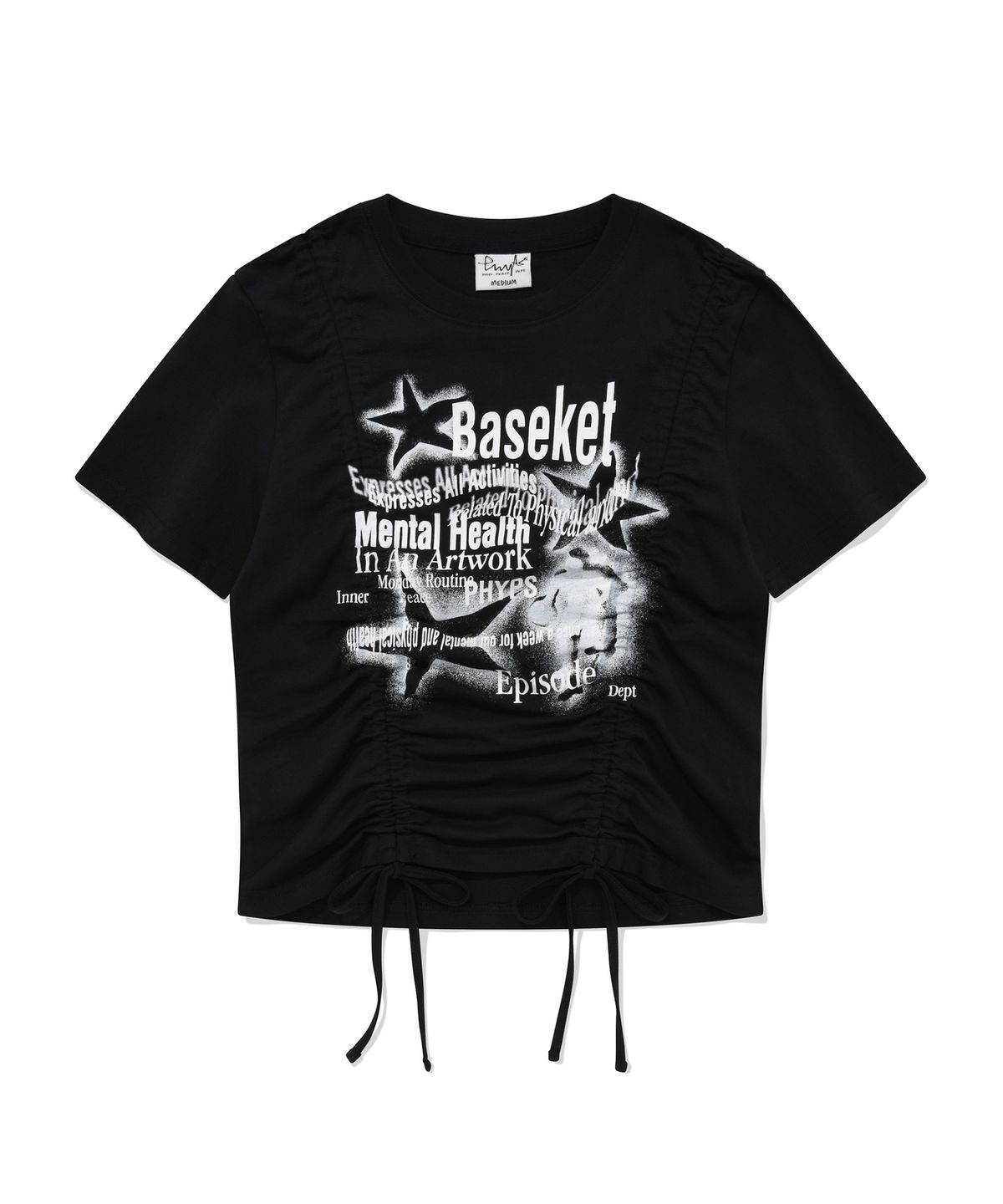 피지컬 디파트먼트(PHYSICAL DEPARTMENT) [우먼즈] 스타 베스킷볼 크롭 반팔티셔츠_블랙