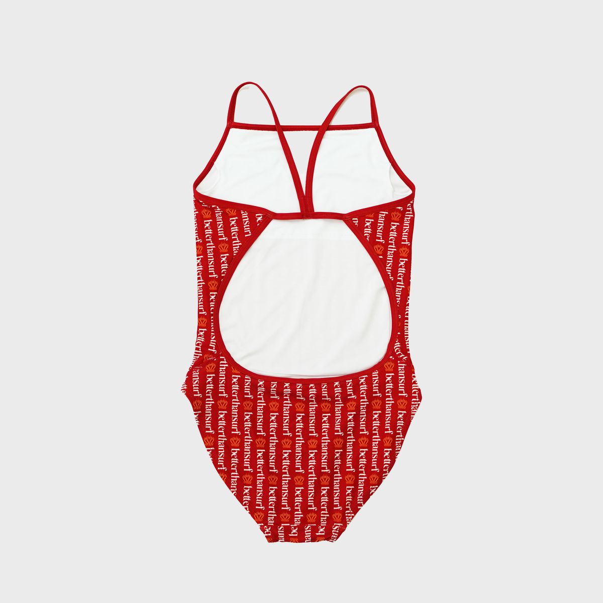 배러댄서프(BETTER THAN SURF) ORG STRIPE SWIMSUIT - WARM RED