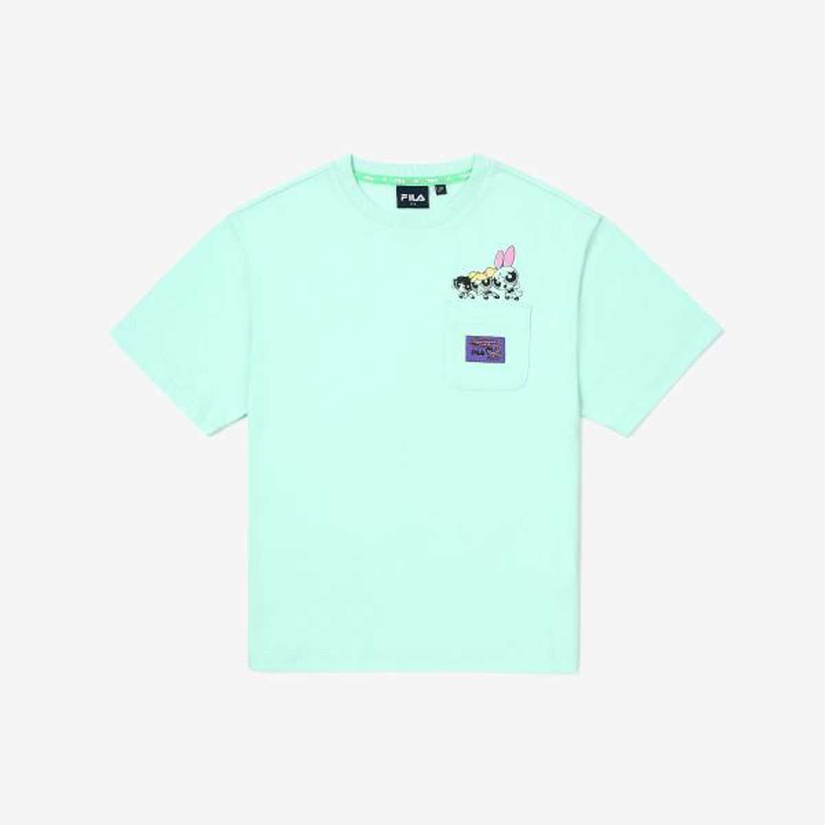 휠라 키즈(FILA KIDS) 파워퍼프걸 포켓 티셔츠(FK2RSG2P01FPGR)