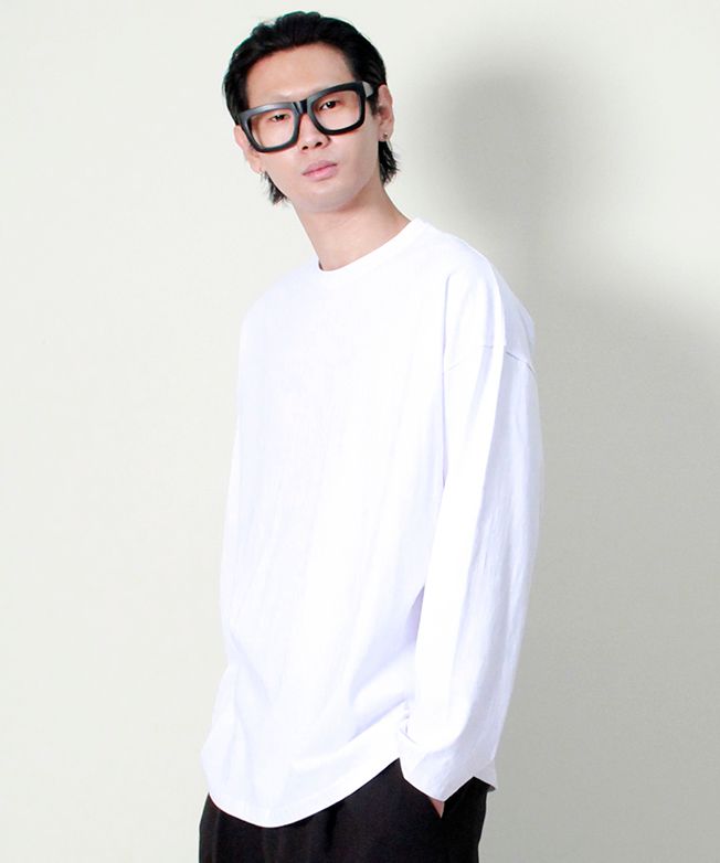 MUSINSA公式 | DE MARC Crewneck box fit long sleeve t-shirt solid 
