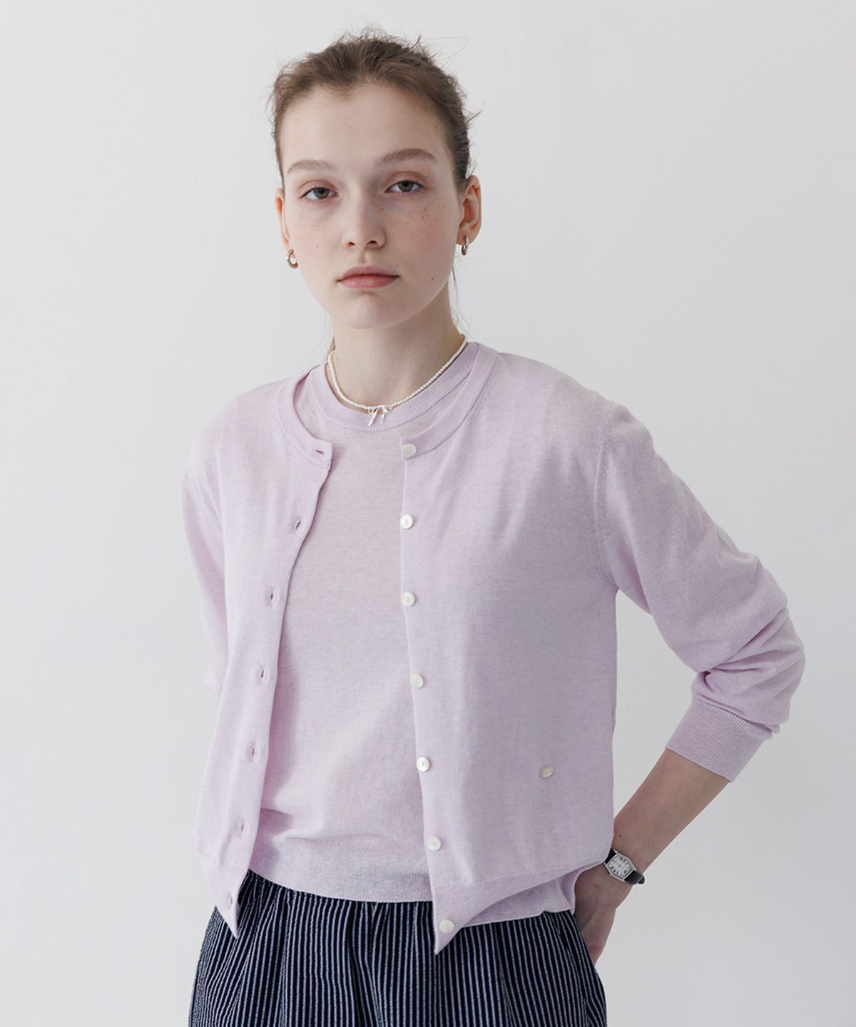 튜드먼트(TTUDEMENT) ESSENTIAL CARDIGAN SET-UP LAVENDER