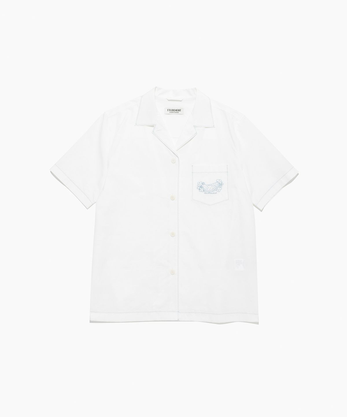 튜드먼트(TTUDEMENT) STITCHED OPEN COLLAR SHIRT IVORY