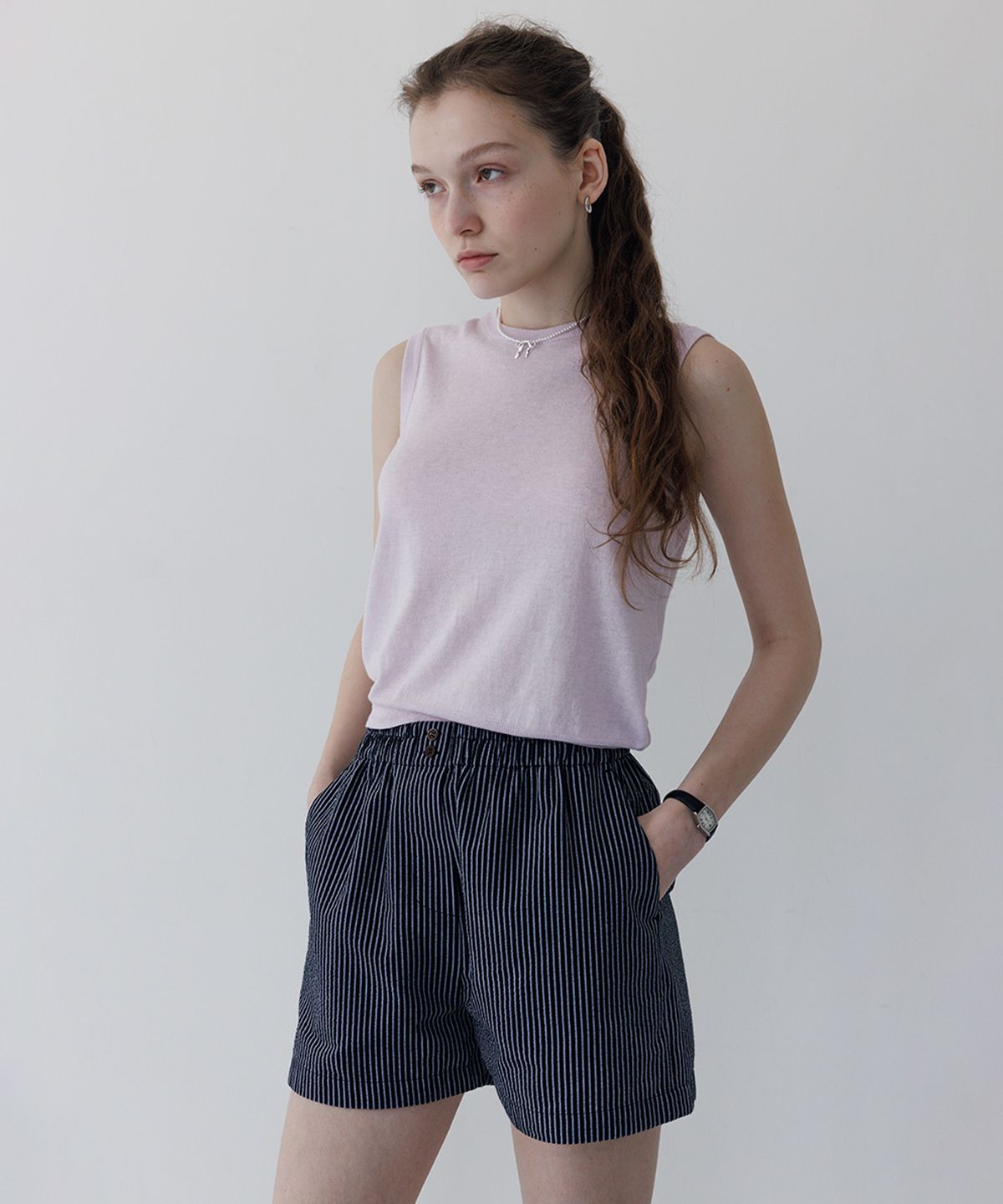 튜드먼트(TTUDEMENT) BANDING SHORTS NAVY