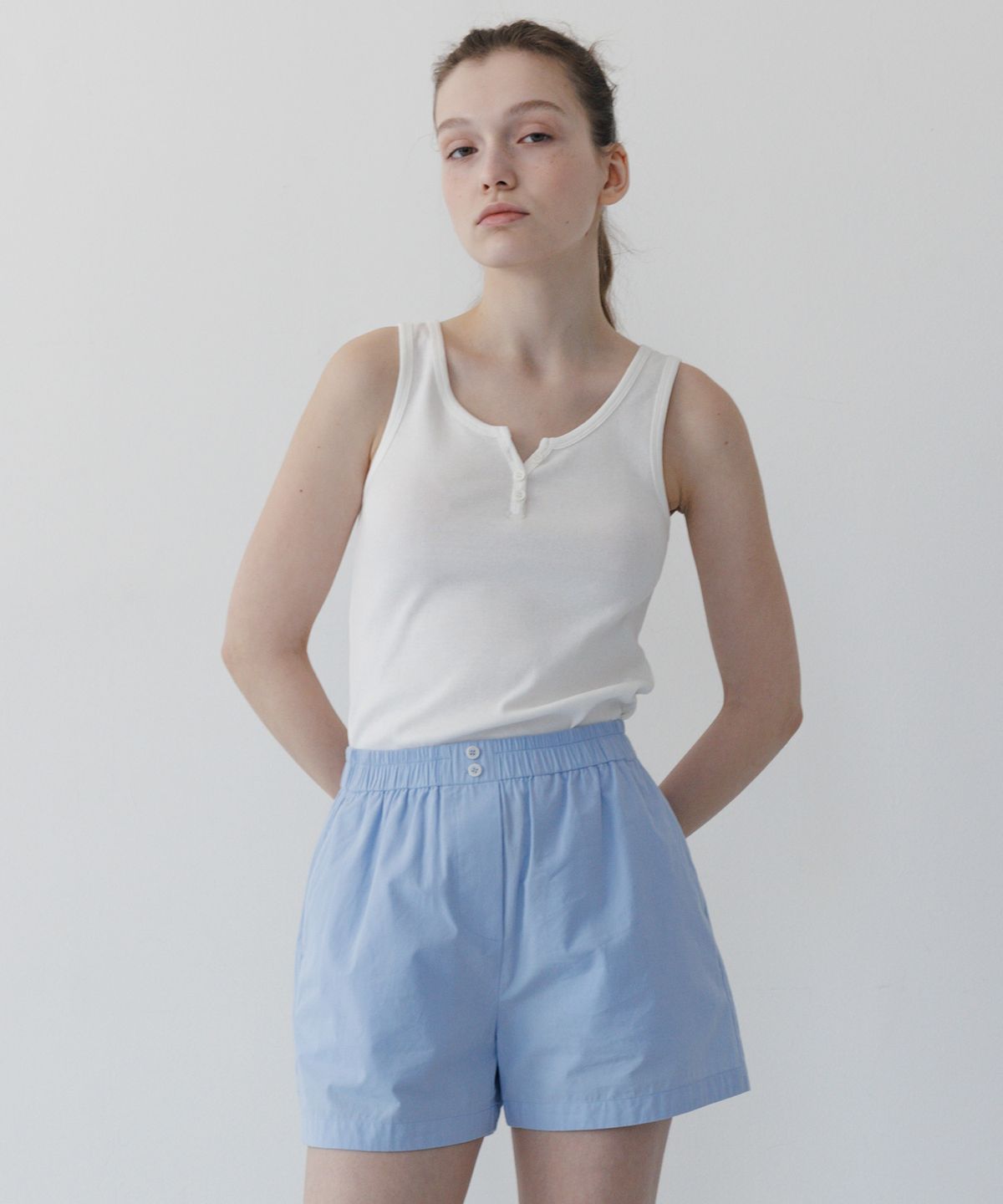 튜드먼트(TTUDEMENT) BANDING SHORTS L.BLUE