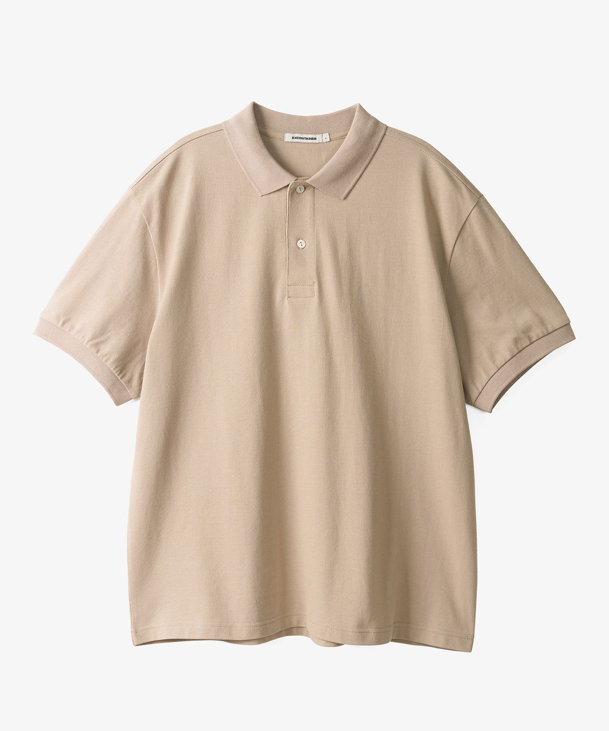 엑스컨테이너(EXCONTAINER) 베이직 피케 하프 티셔츠 (BEIGE)