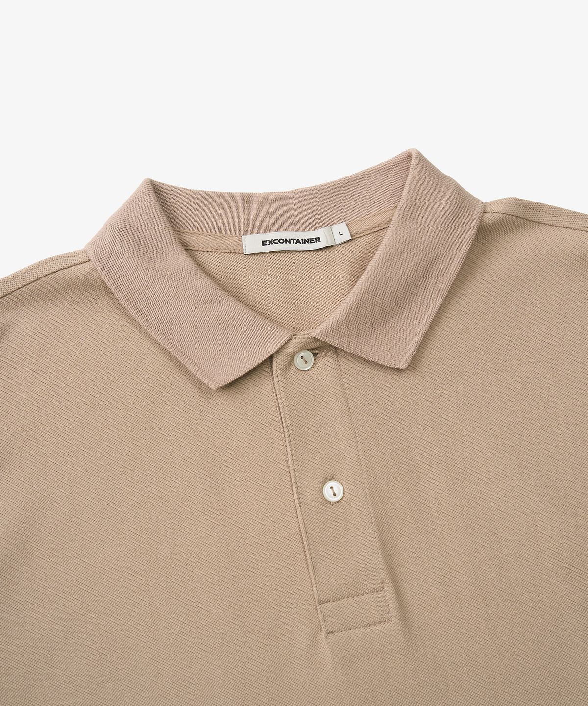 엑스컨테이너(EXCONTAINER) 베이직 피케 하프 티셔츠 (BEIGE)