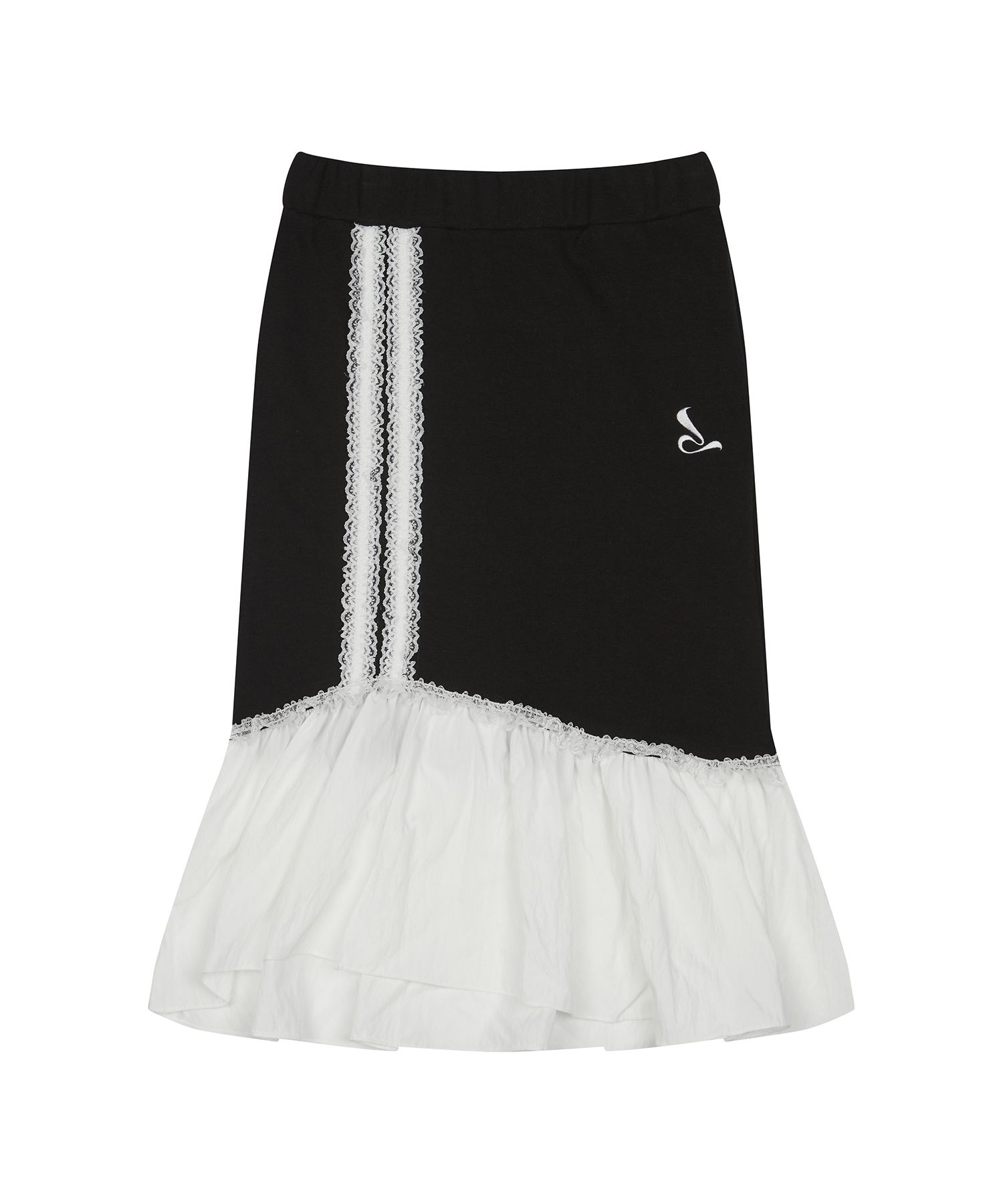 ★LUVISTRUE★CURVED L LACE MIDI SKIRT(WHITE)★正規品/送料込 ☆LUVISTRUE☆CURVED L LACE MIDI SKIRT(WHITE)☆正規品/送料込