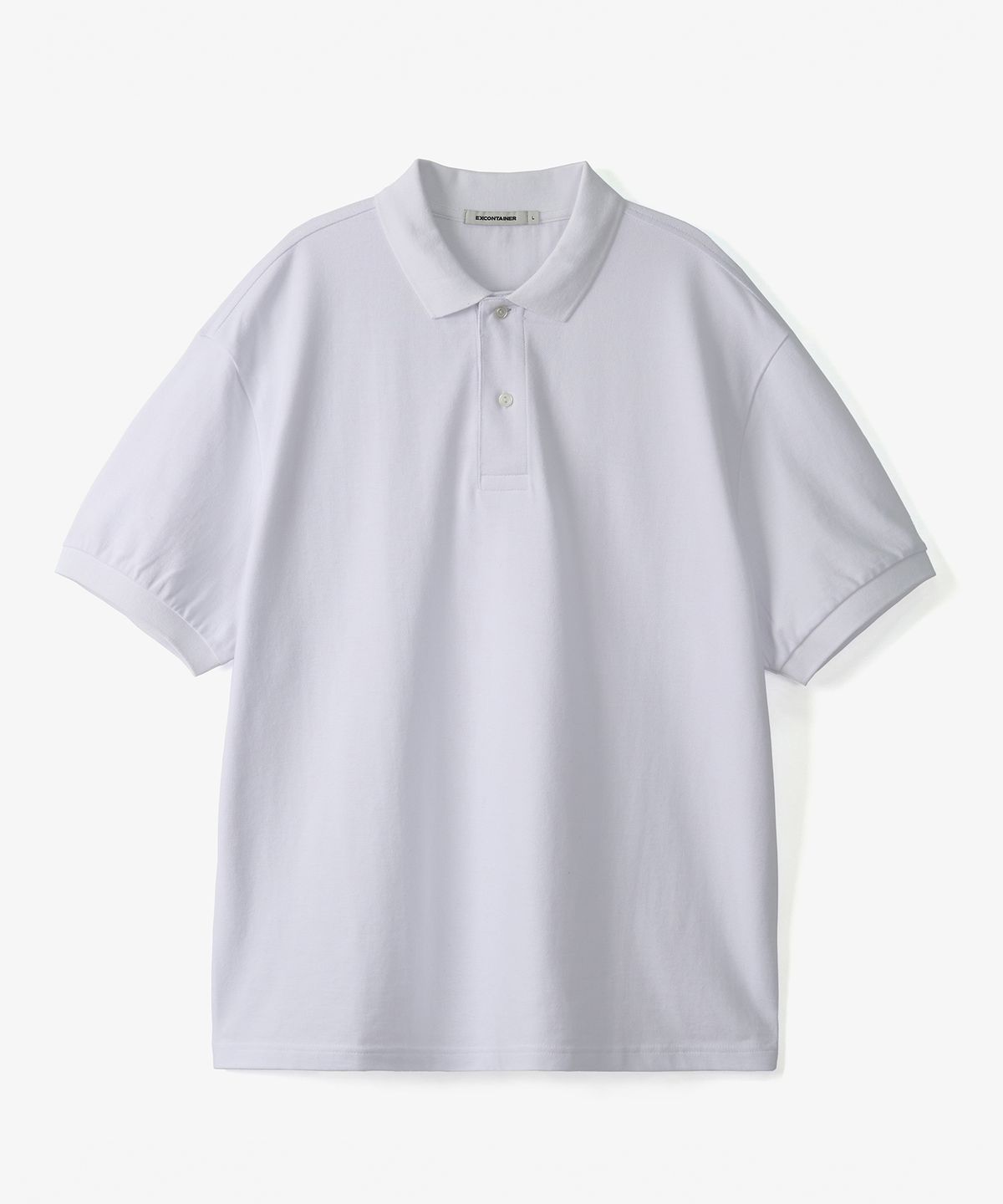 엑스컨테이너(EXCONTAINER) 베이직 피케 하프 티셔츠 (WHITE)
