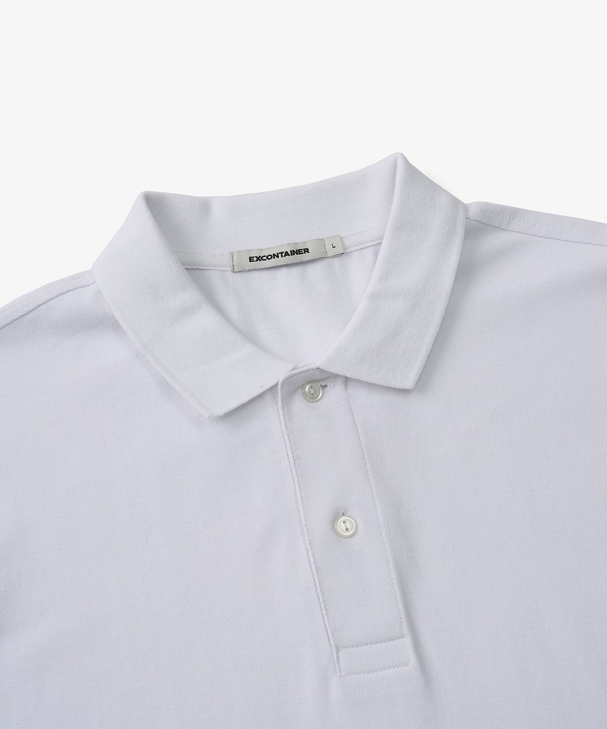 엑스컨테이너(EXCONTAINER) 베이직 피케 하프 티셔츠 (WHITE)