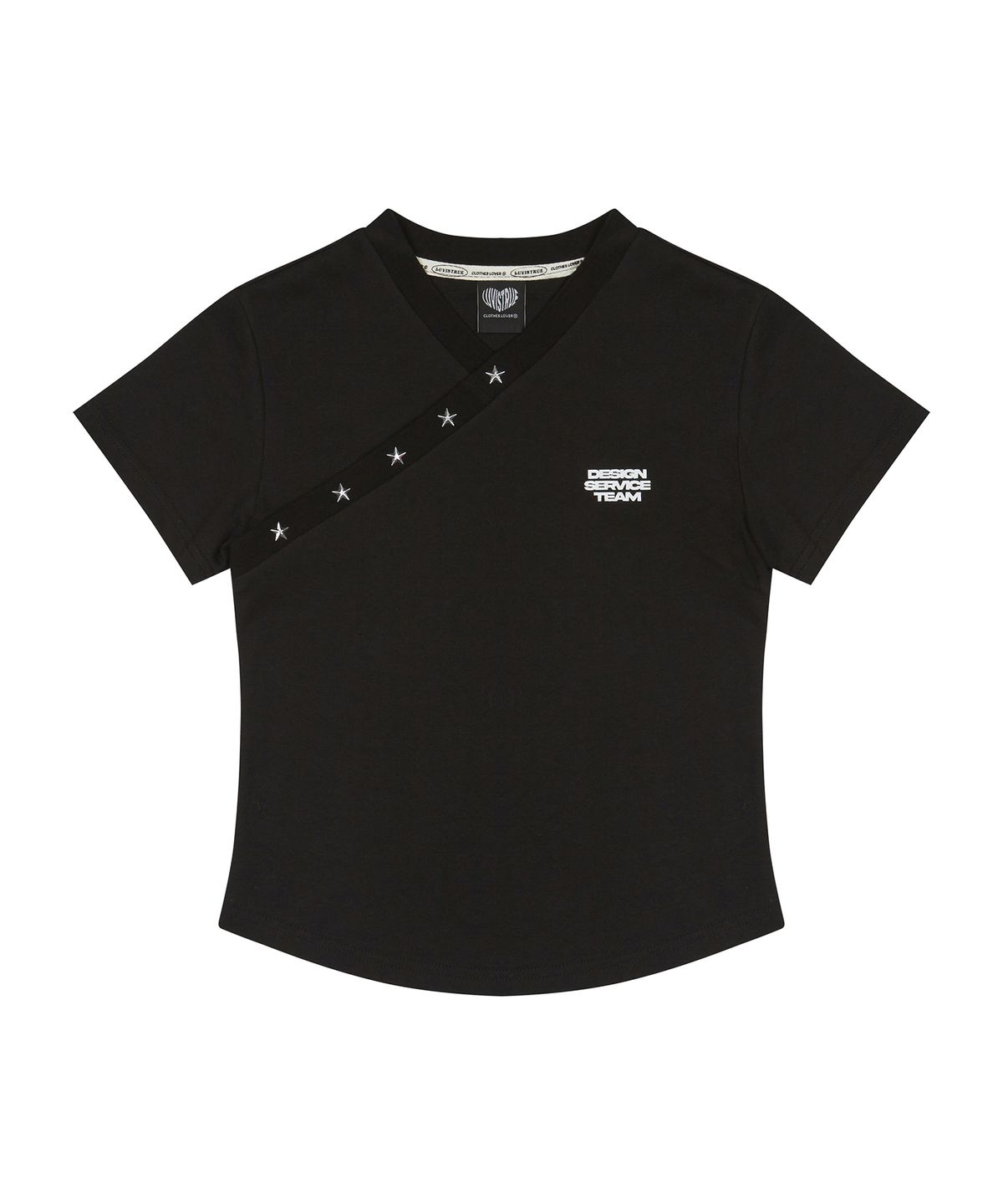 러브이즈트루(LUVISTRUE) RT V NECK TEE(BLACK)