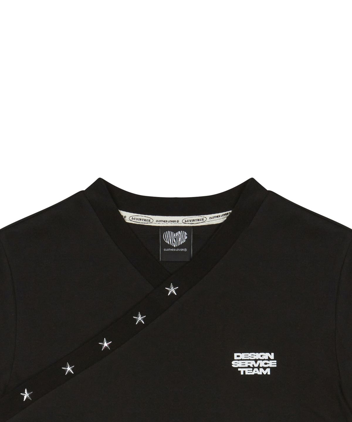 러브이즈트루(LUVISTRUE) RT V NECK TEE(BLACK)